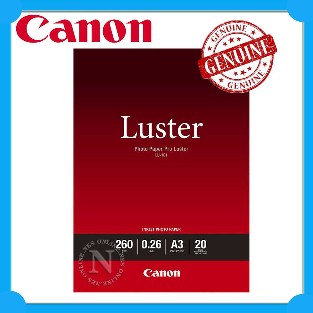Canon Genuine LU101 A3 20 Sheets Luster Photo Paper Pro 260GSM