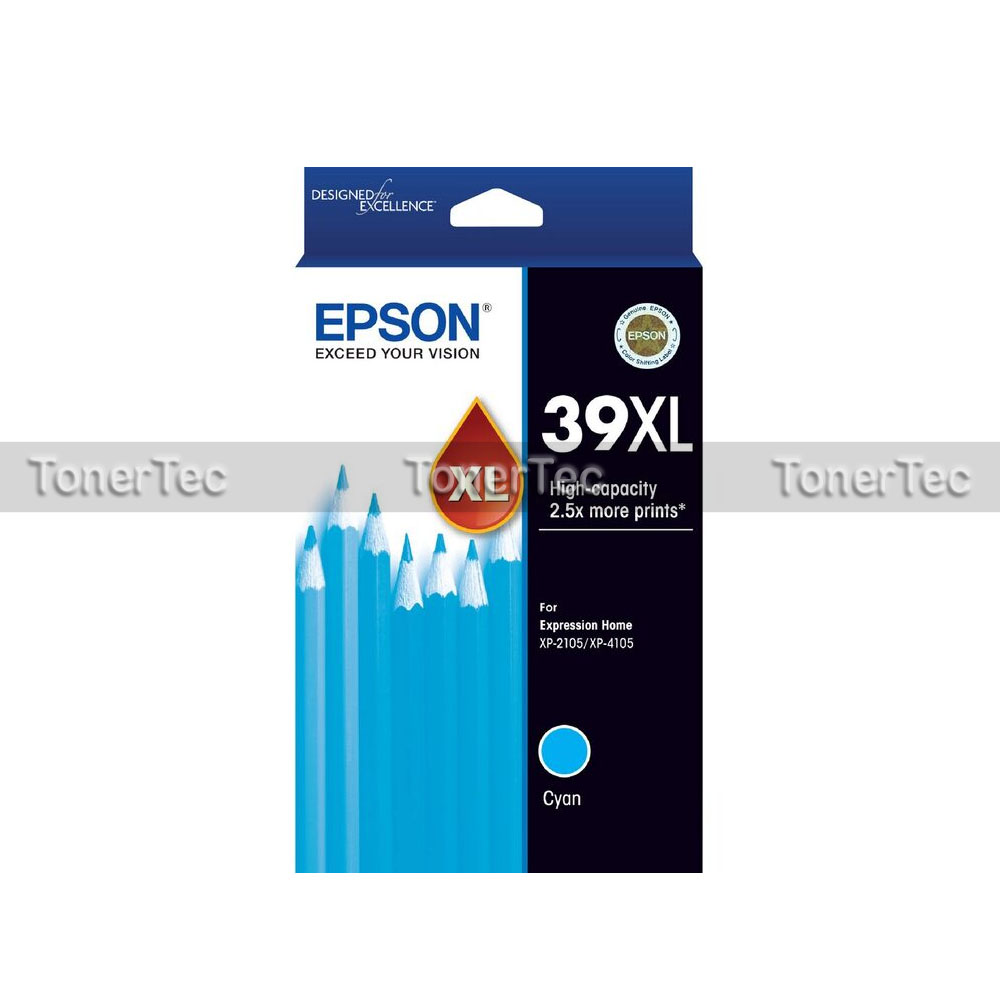 Epson Genuine 39XL Cyan Ink Cartridge for XP4105/XP2105 C13T04L292