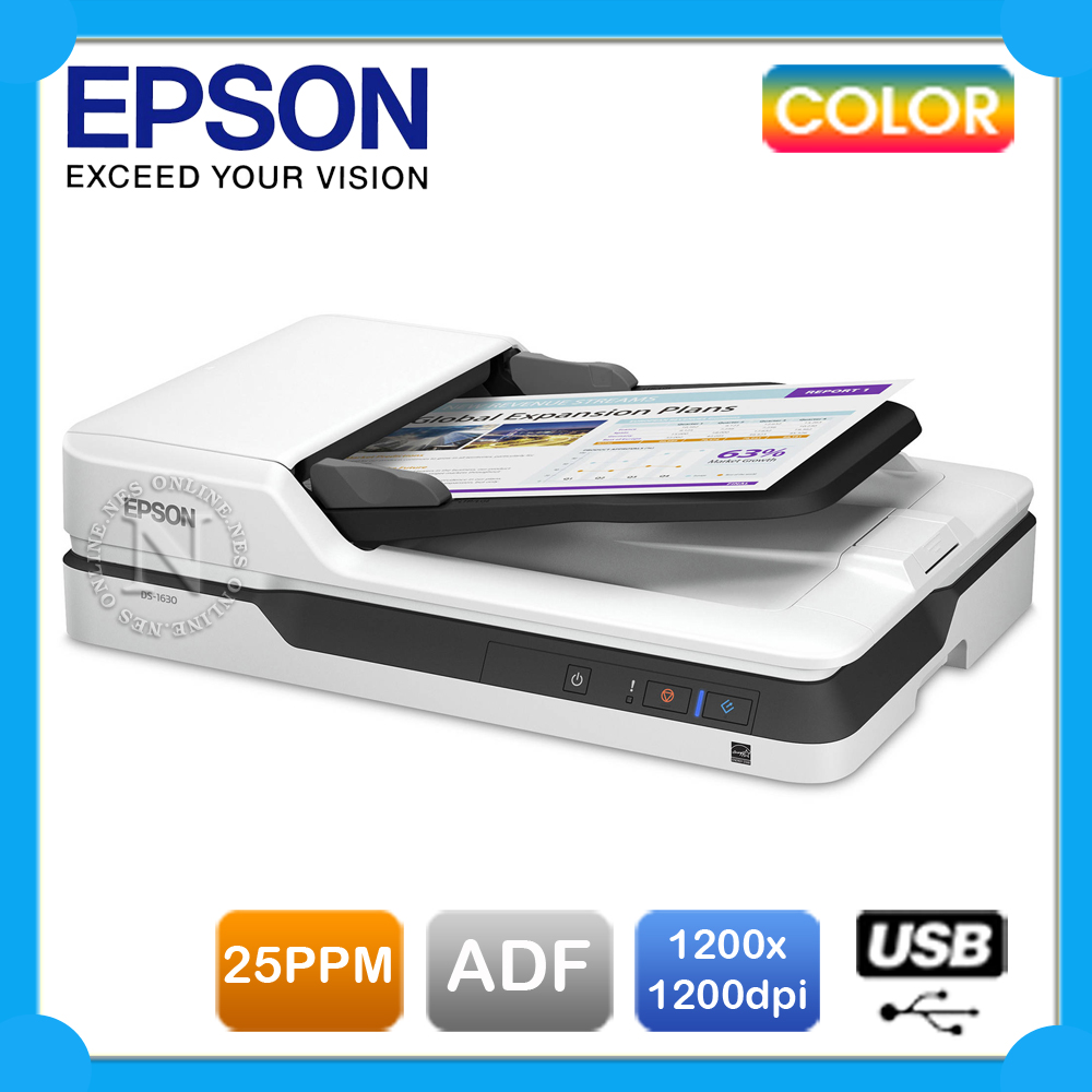 Epson WorkForce DS1630 A4 Sheetfed/Flatbed A4 Color USB Document