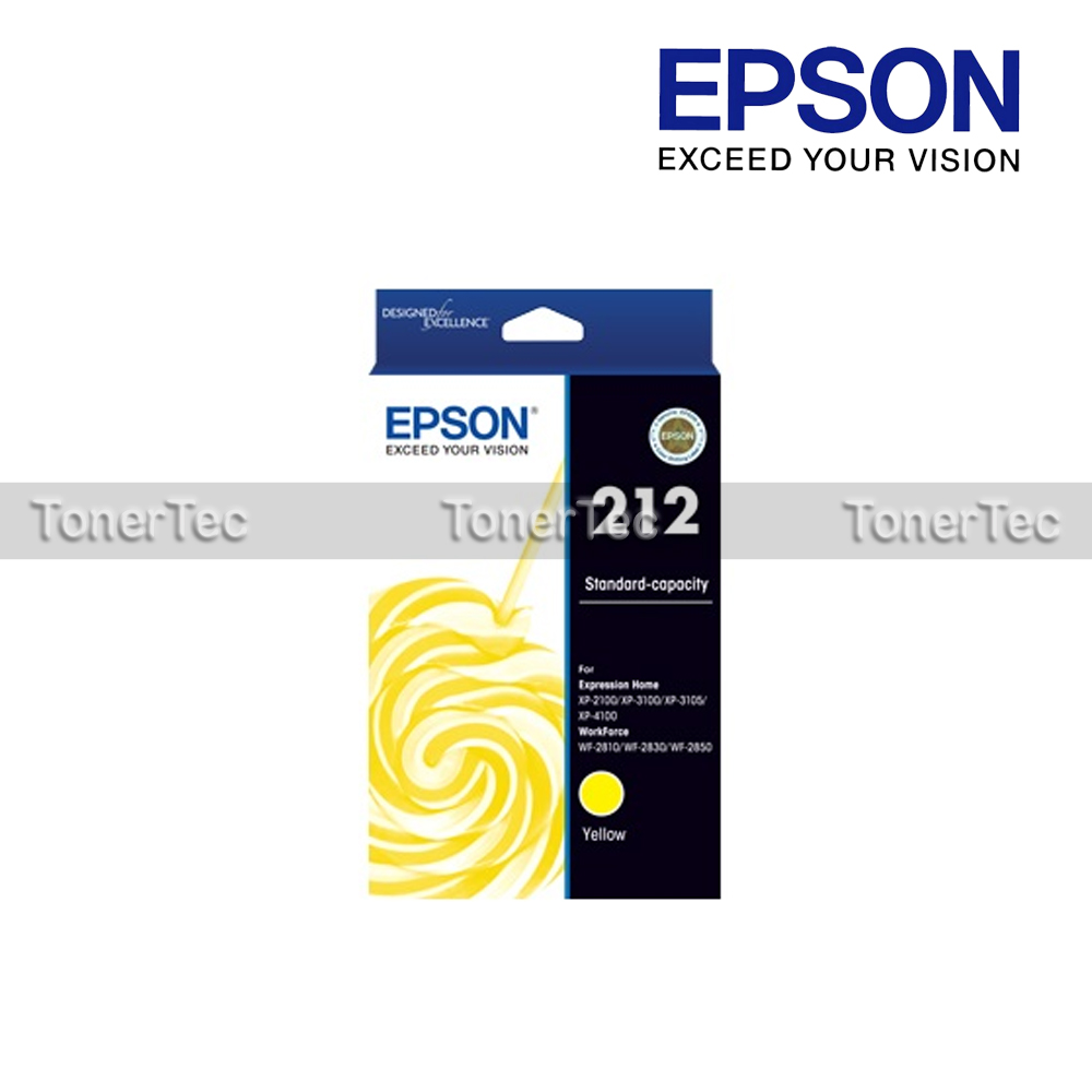 Epson Genuine 212 Yellow Ink->WF2810 WF2830 WF2850 XP3105 XP3100 XP2100 ...