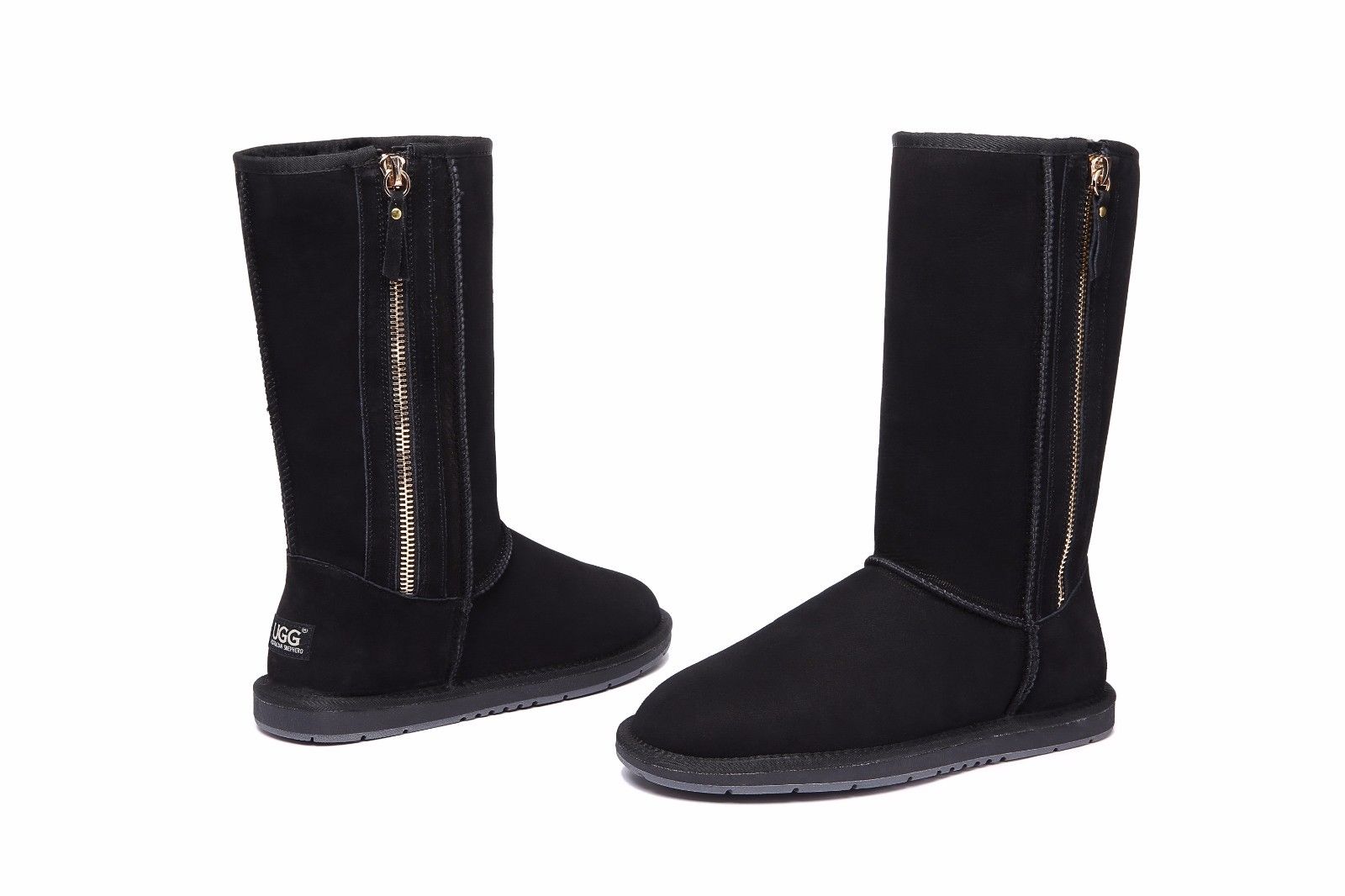 AS UGG Boots Tall Side Zip, Premium Australian Double Faced Sheepskin