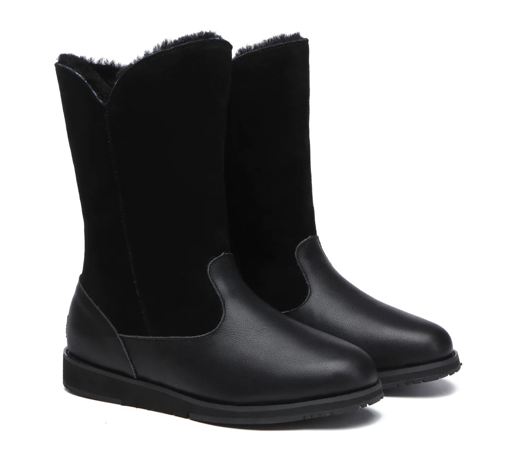 Premium Leather Zipper Mid Calf Women Boots Bryanna - Picture 9 of 9