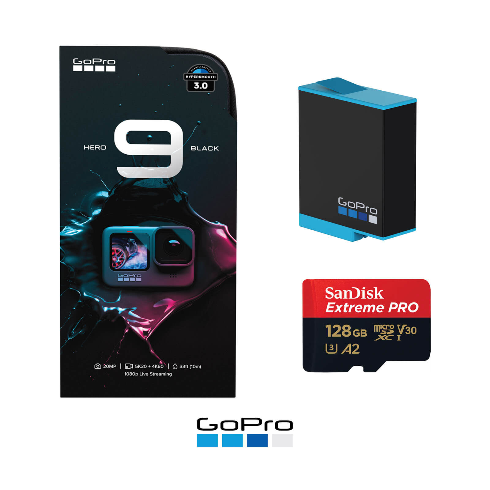 GoPro Hero 9 Black + 1 Extra Battery + SanDisk Extreme Pro