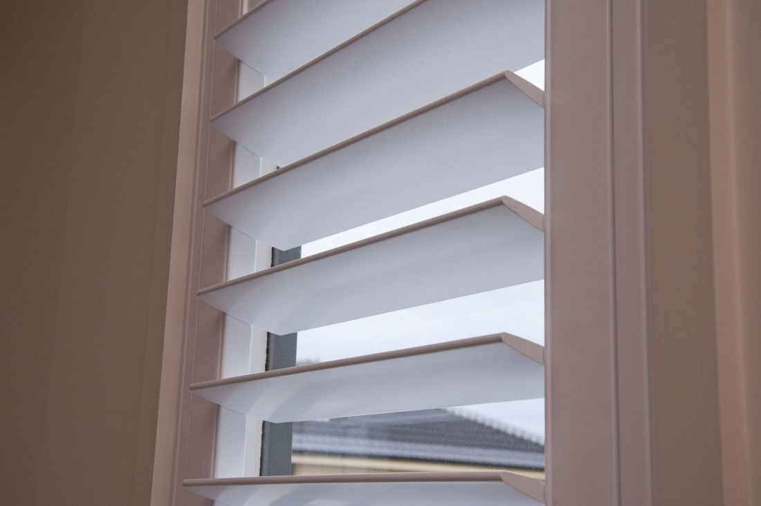 Window Louvers of a Plantation Shutter - Close Up