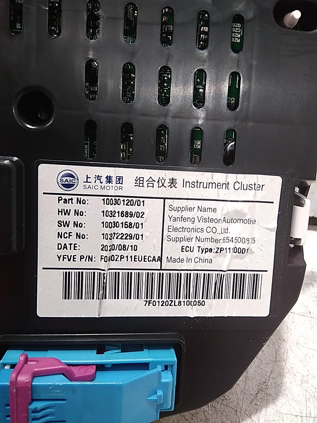 View Auto part Instrument Cluster Mg Mg3 2020