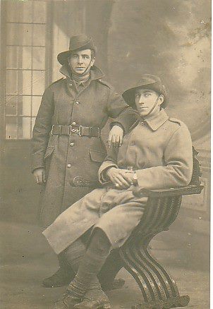 Jack with his battalion mate Bill Woods (enlisted as Hercules Samuel Woods), taken 11 days before Jack was killed