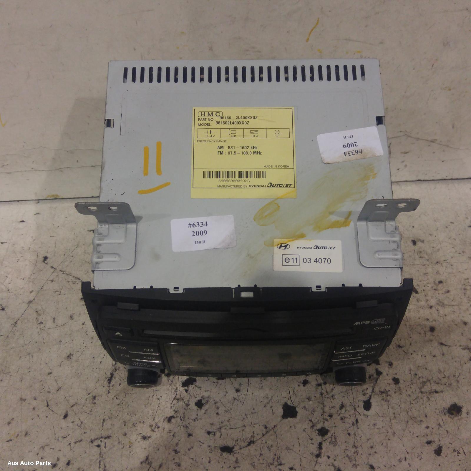 I30 Stereo/head Unit 2007-2012 mp3/wma/aux/cd player,non bluetooth type,single disc player,fd,09/07-04/12 00006334 #129060