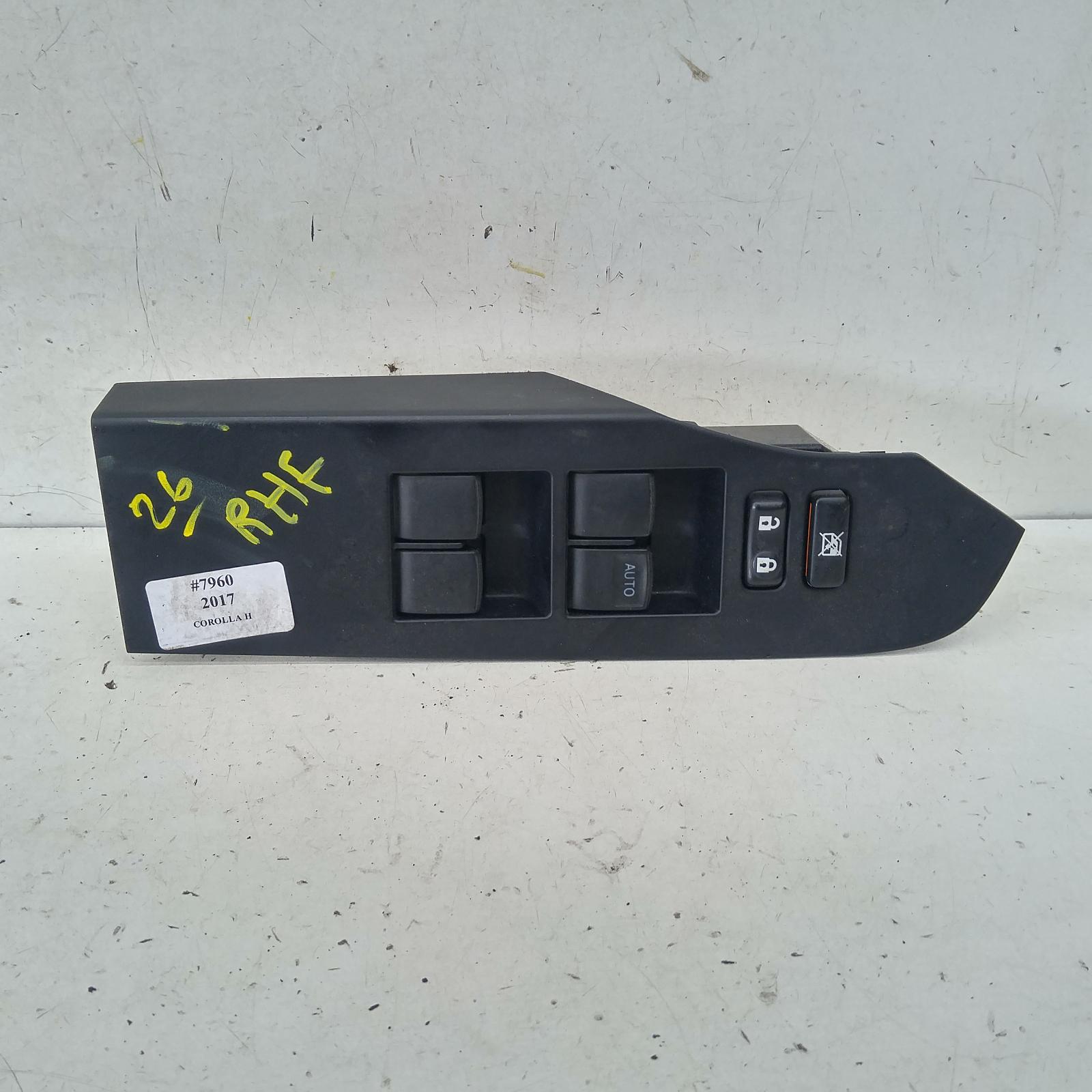 Corolla Power Door Window Switch 2015-2018 rh front (master switch),zre182r,hatch,standard,03/15-06/18 00007960 #170481