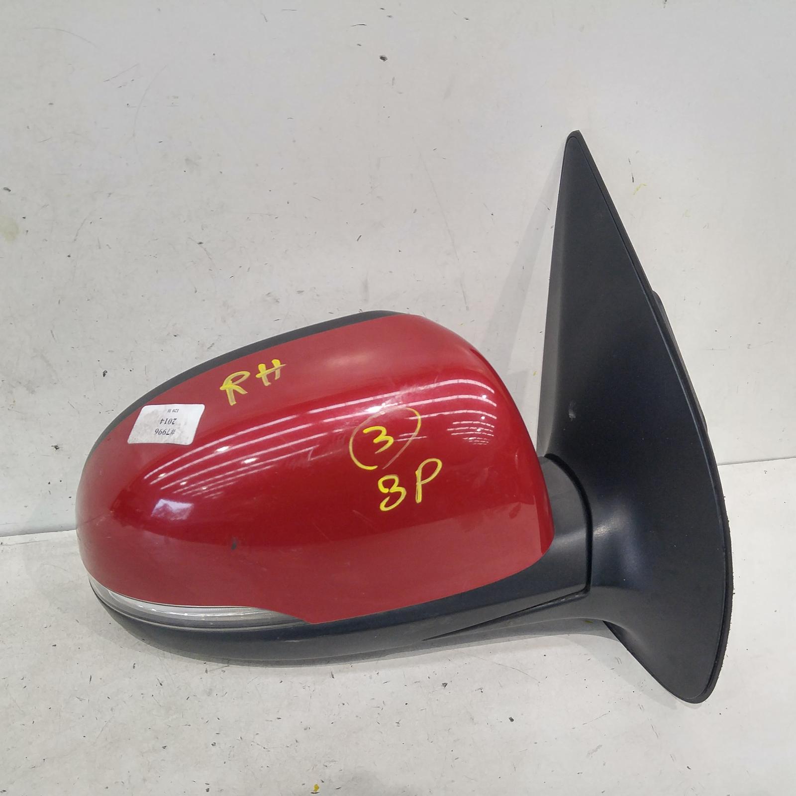 I20 Door Mirror Right 2012-2015 pb,power folding,w/ flasher type,03/12-12/15 00007996 #172573