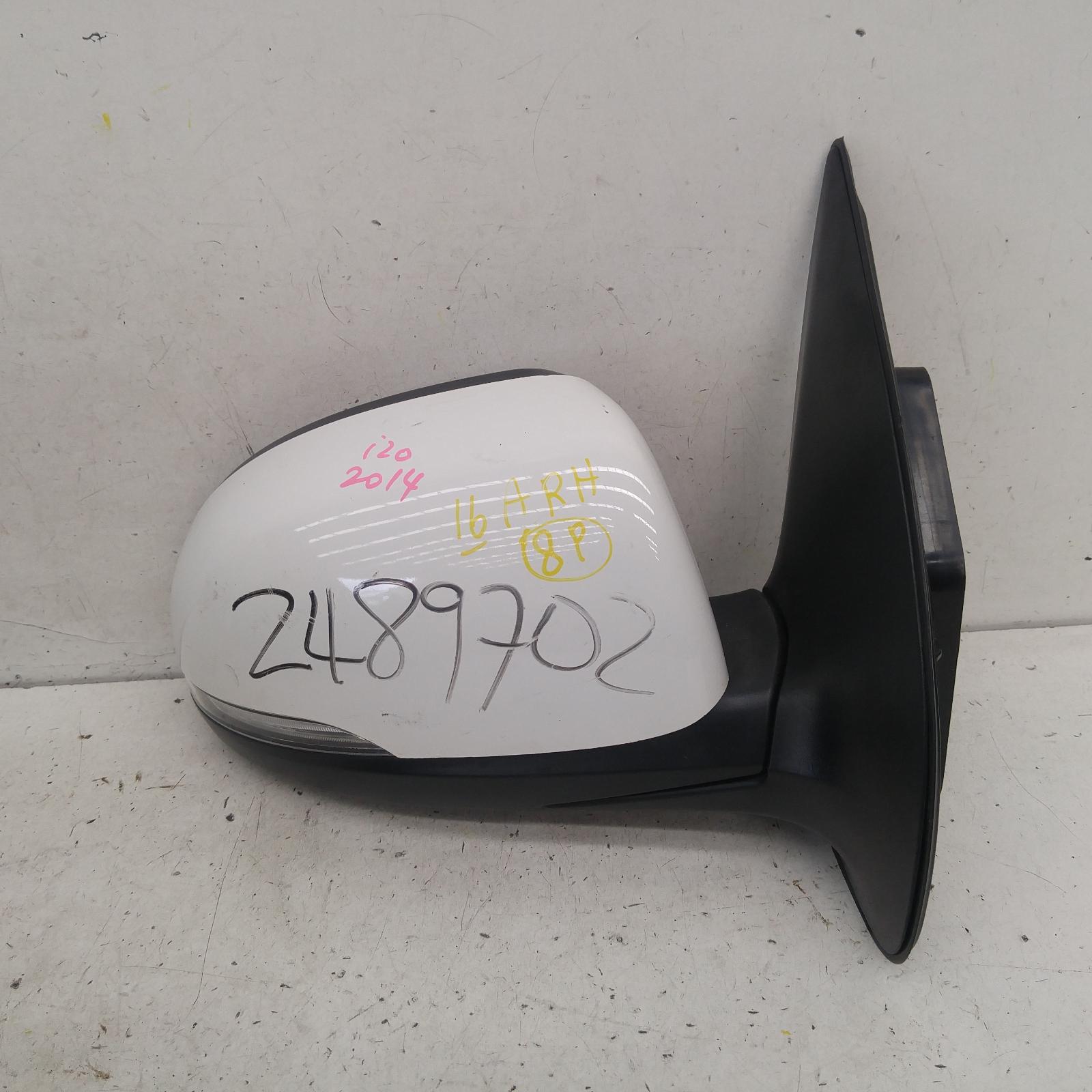 I20 Door Mirror Right 2012-2015 pb,power folding,w/ flasher type,03/12-12/15 partwh #181275