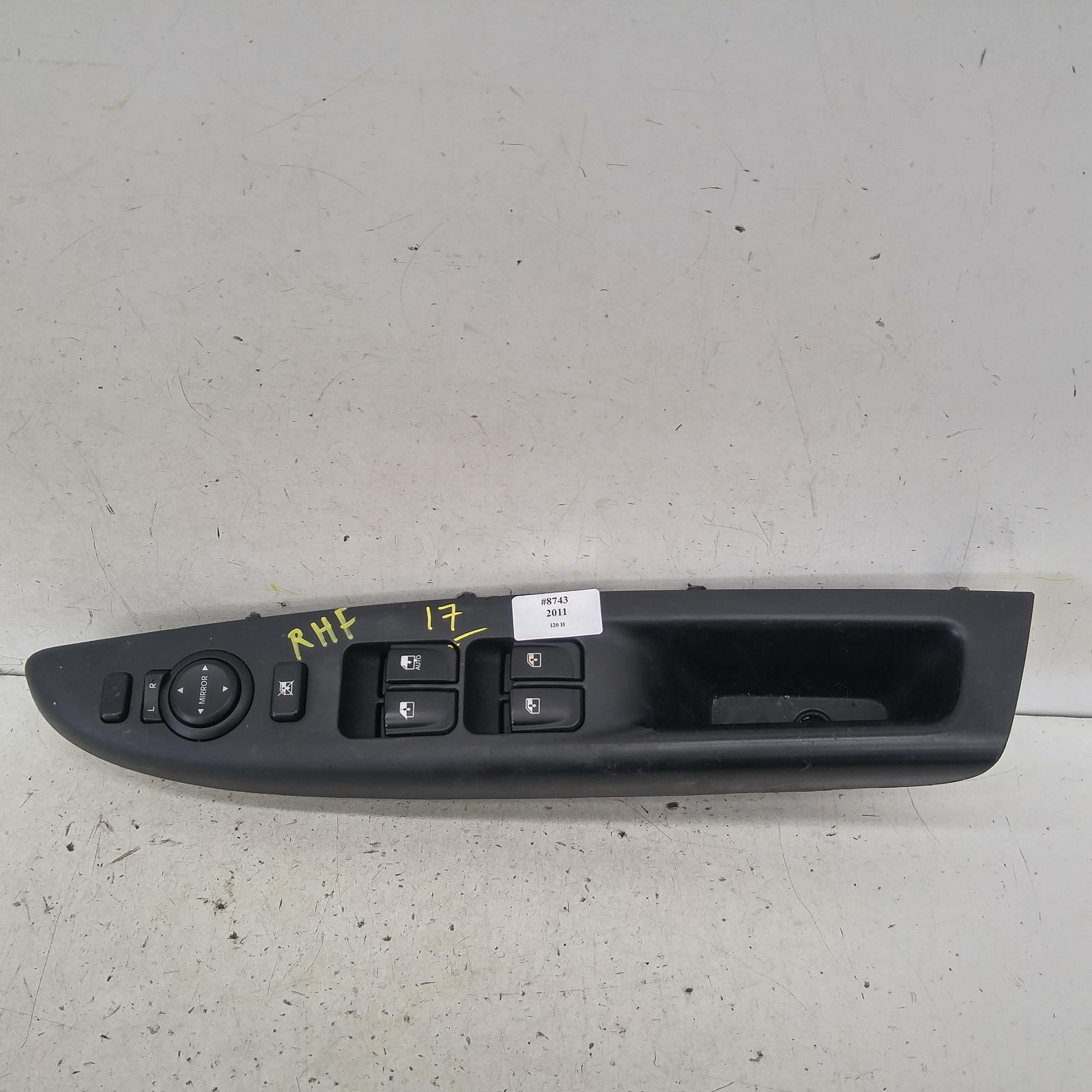 190916, Used power door window switch for 2011 i20 rh front (master