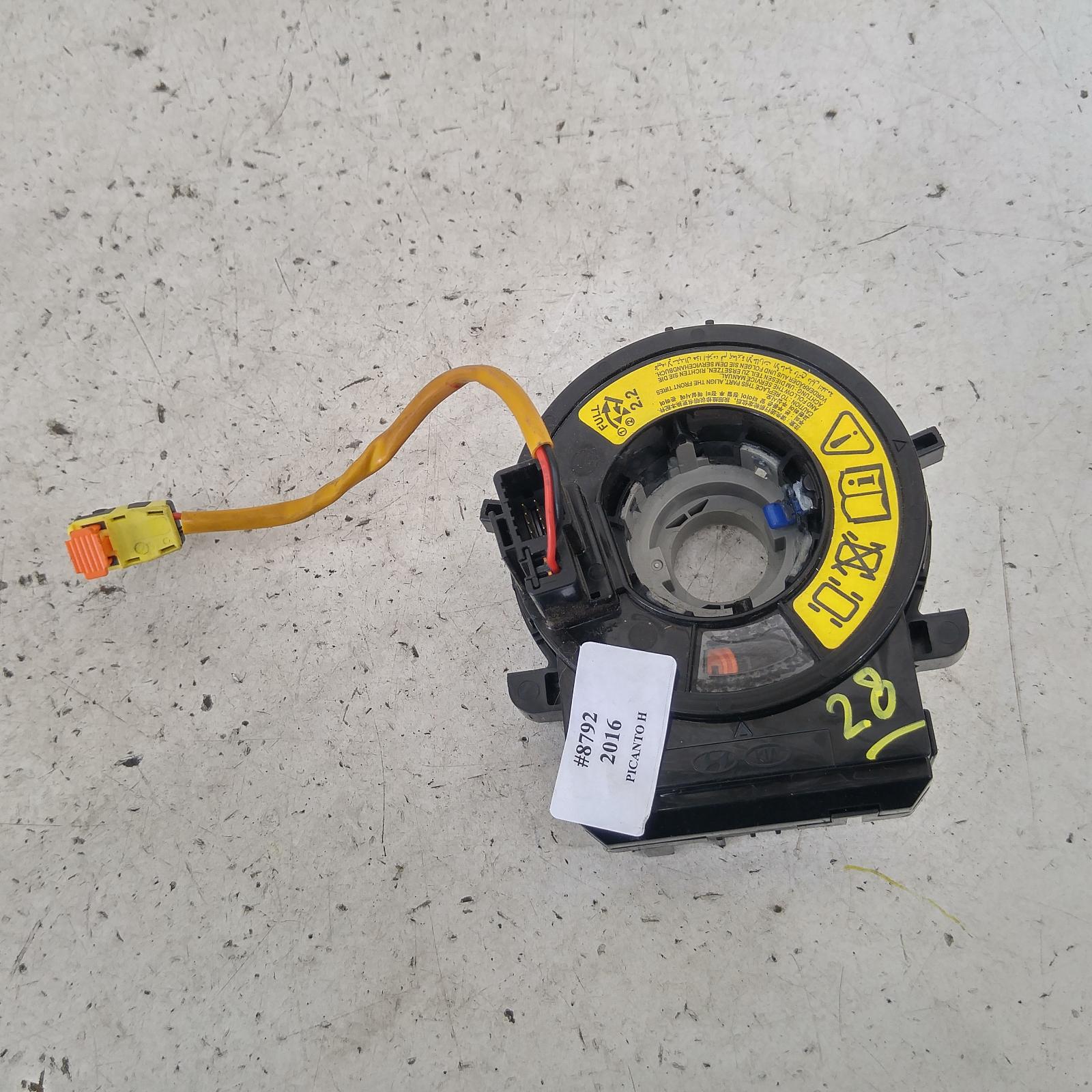 195127, Used airbag module/sensor for 2016 picanto clockspring, ta