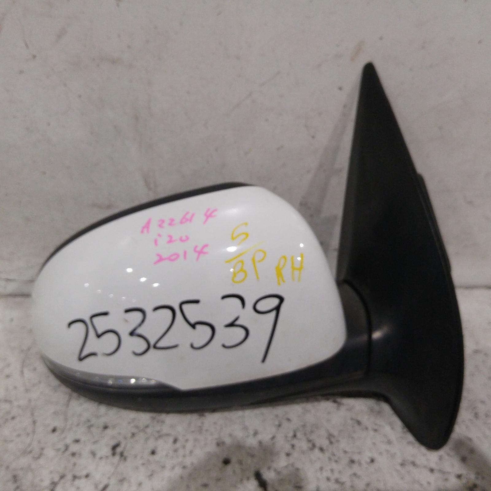 I20 Door Mirror Right 2012-2015 pb,power folding,w/ flasher type,03/12-12/15 partwh #221062