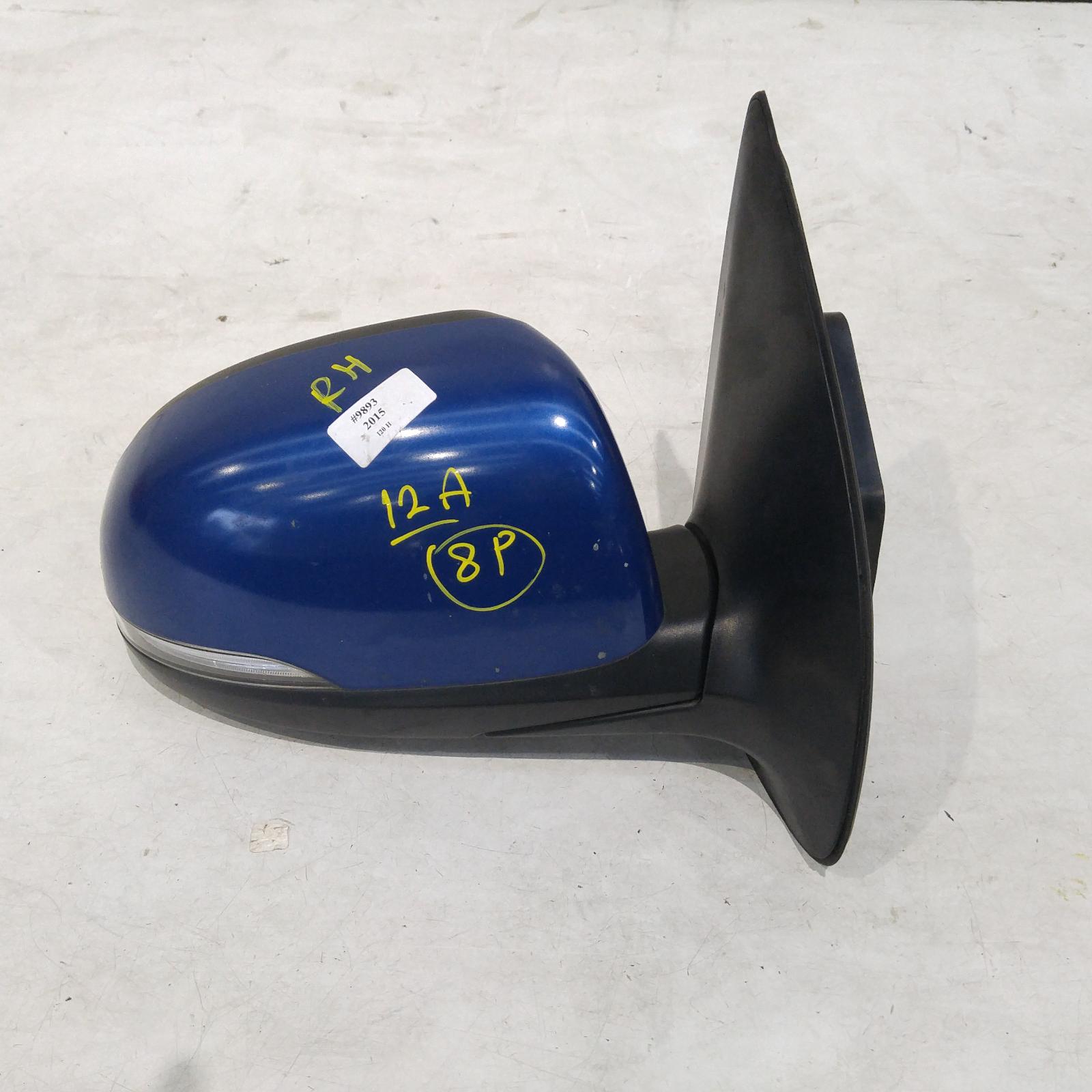 I20 Door Mirror Right 2012-2015 pb,power folding,w/ flasher type,03/12-12/15 00009893 #222310