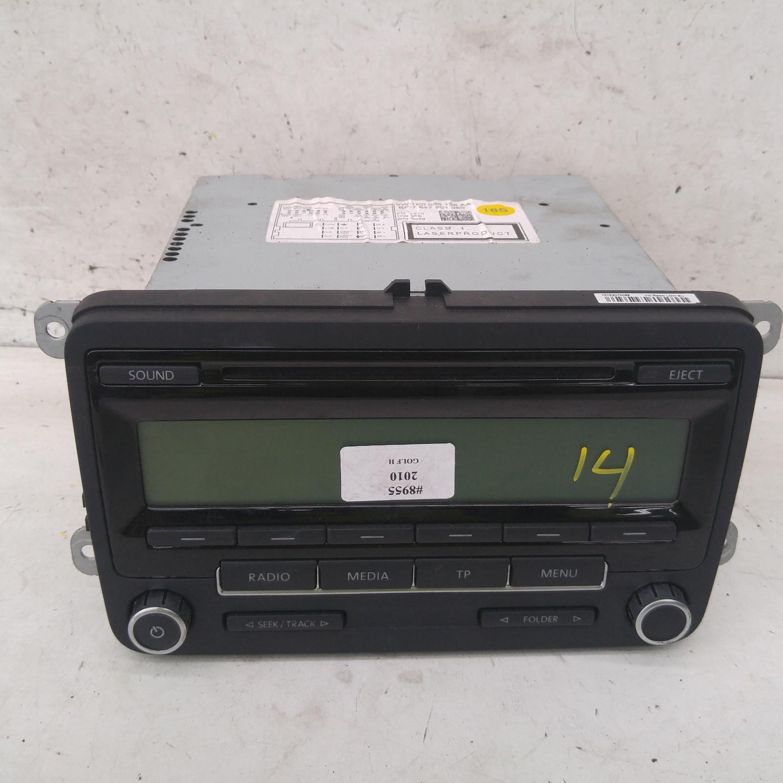 Golf Stereo/head Unit 2008-2016 single disc cd player (rcd310),gen 6,12/08-01/16 00008955 #228060