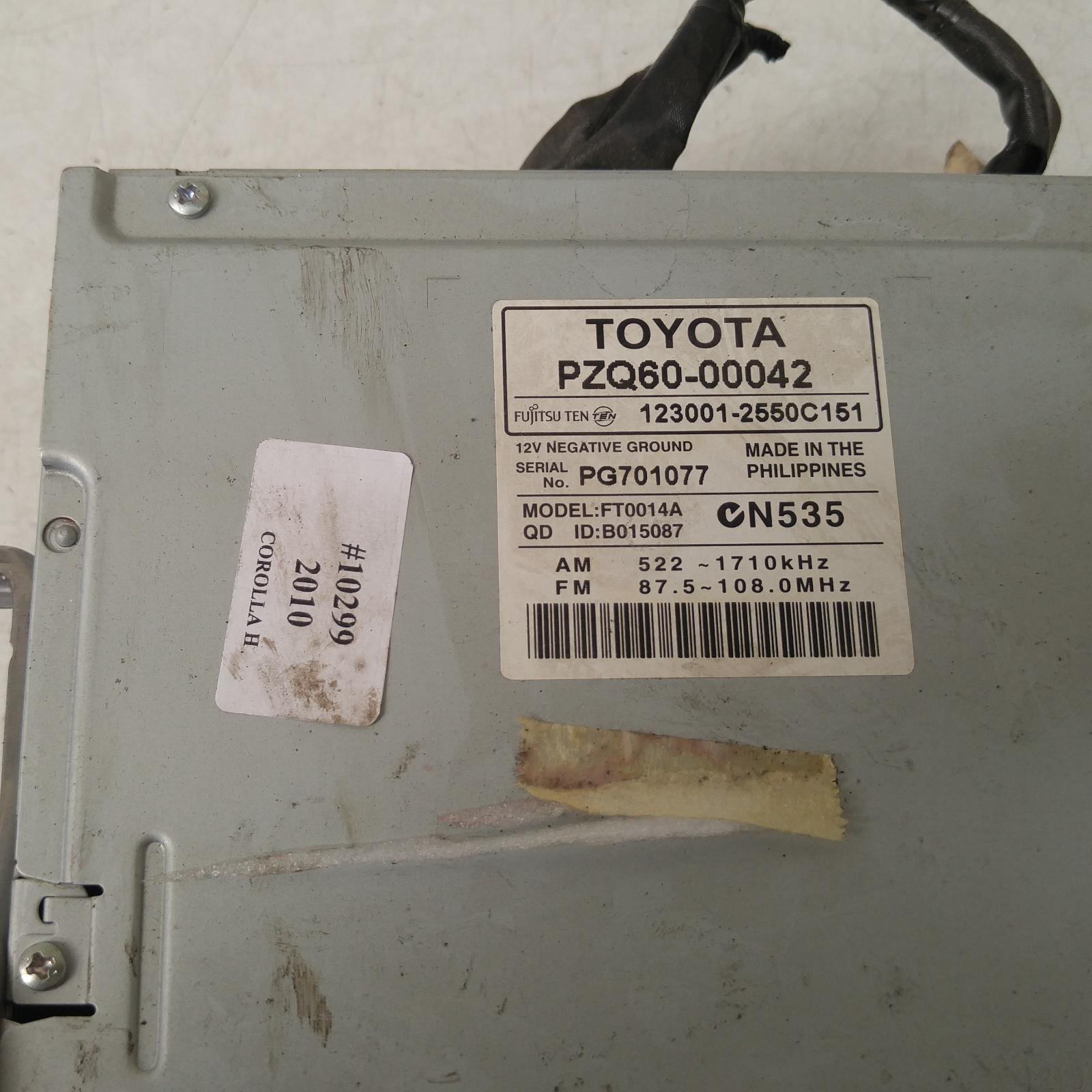 Corolla Stereo/head Unit 2007-2013 radio/cd player,zre152/153r,chrome button,03/07-10/13 00010299 #234381