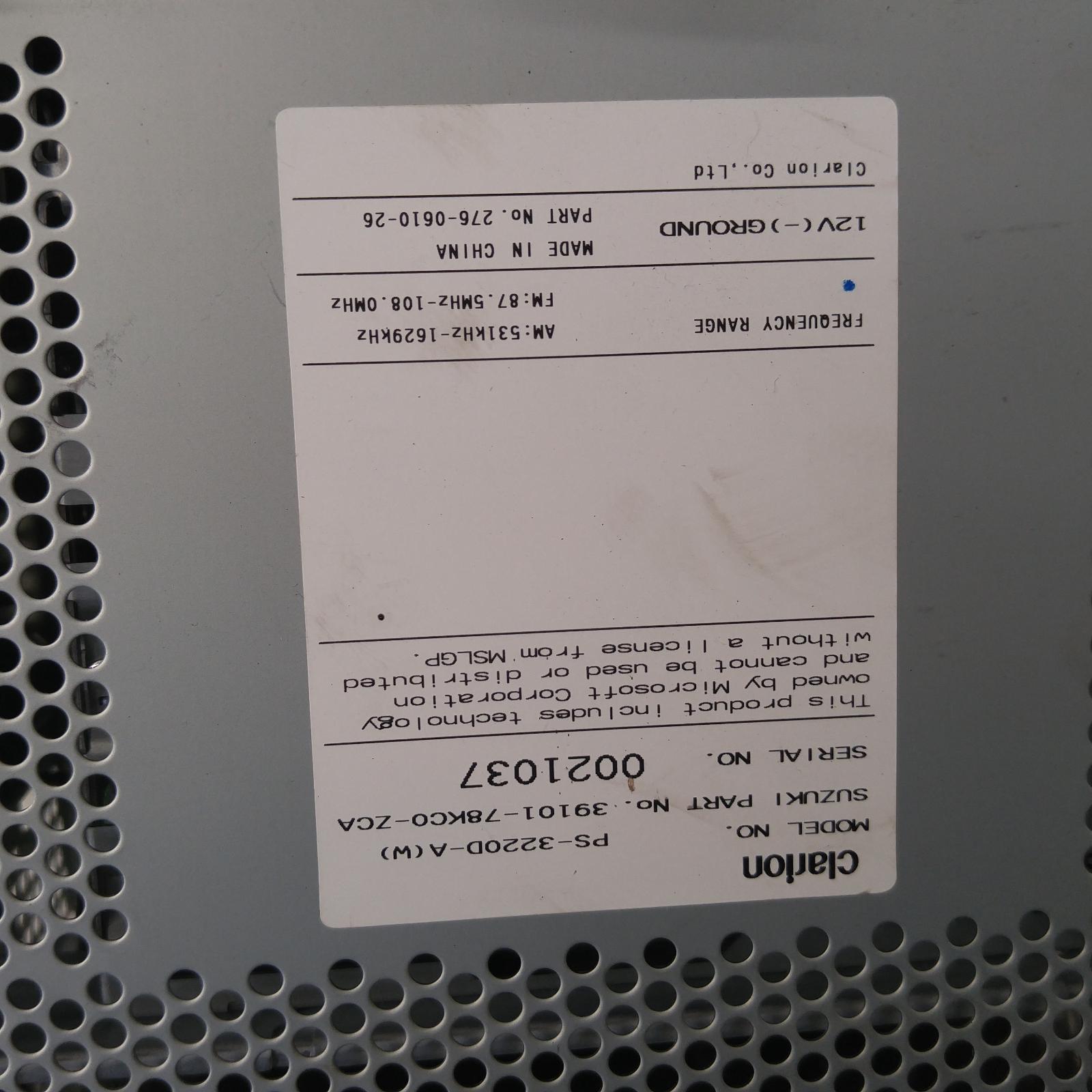 236953, Used stereo/head unit for 2012 vitara radio/cd player, clcr24