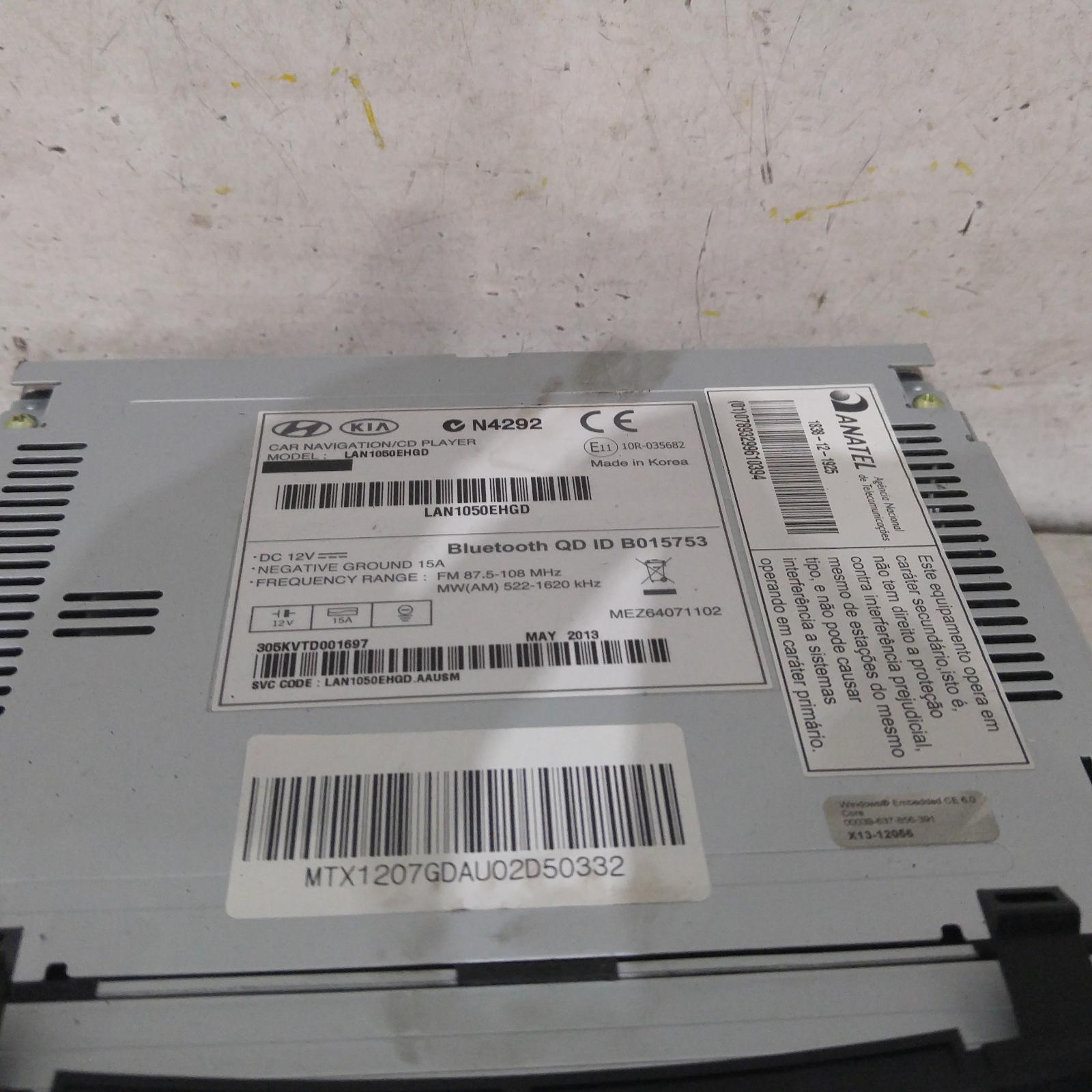 I30 Stereo/head Unit 2012-2017 7in touch screen,w/ sat nav,gd,03/12-02/17 00010682 #247068