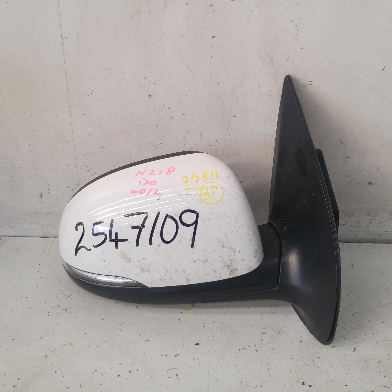 I20 Door Mirror Right 2012-2015 pb,power folding,w/ flasher type,03/12-12/15 partwh #249647