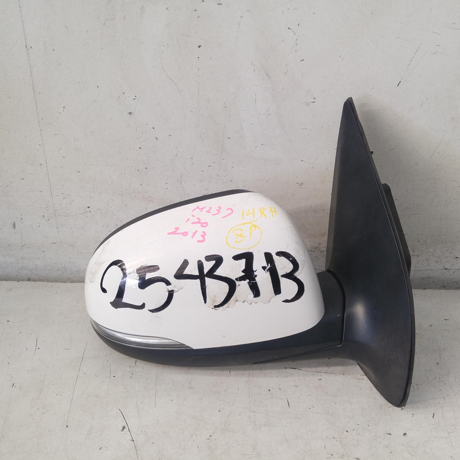 I20 Door Mirror Right 2012-2015 pb,power folding,w/ flasher type,03/12-12/15 partwh #249625