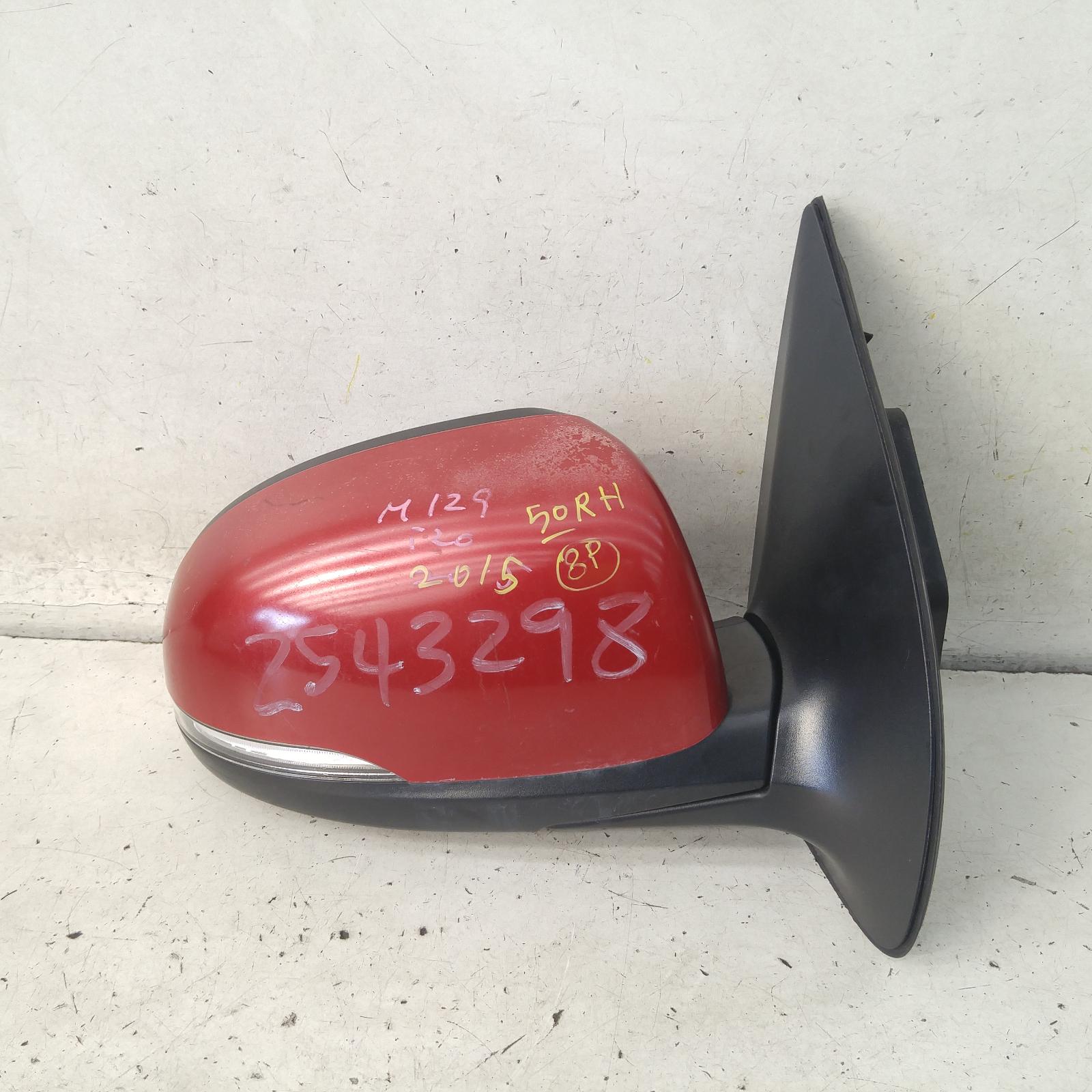 I20 Door Mirror Right 2012-2015 pb,power folding,w/ flasher type,03/12-12/15 partwh #249683