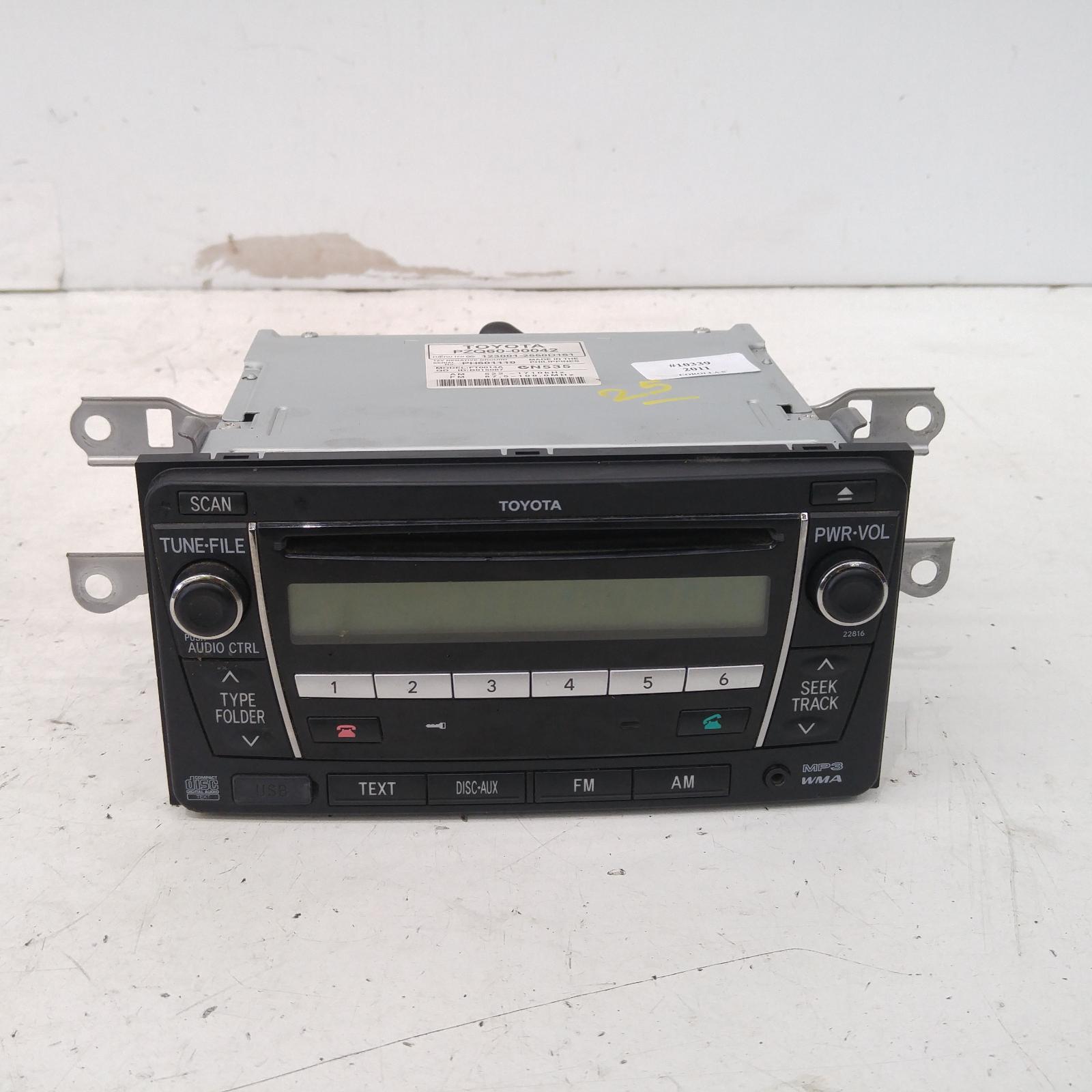 Corolla Stereo/head Unit 2007-2013 radio/cd player,zre152/153r,chrome button,03/07-10/13 00010339 #273262