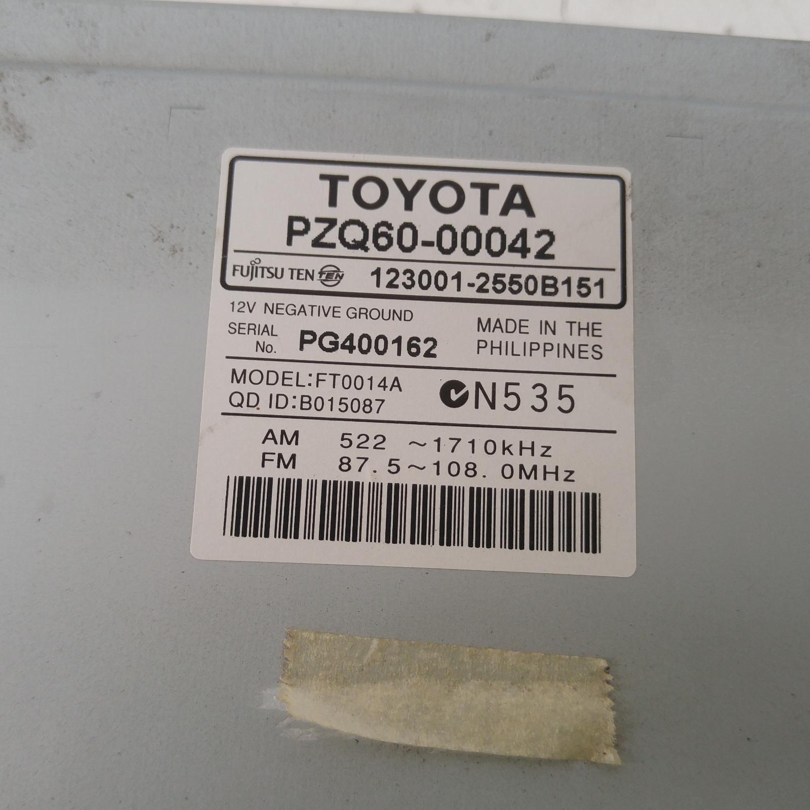 Corolla Stereo/head Unit 2007-2013 radio/cd player,zre152/153r,chrome button,03/07-10/13 00010486 #274145