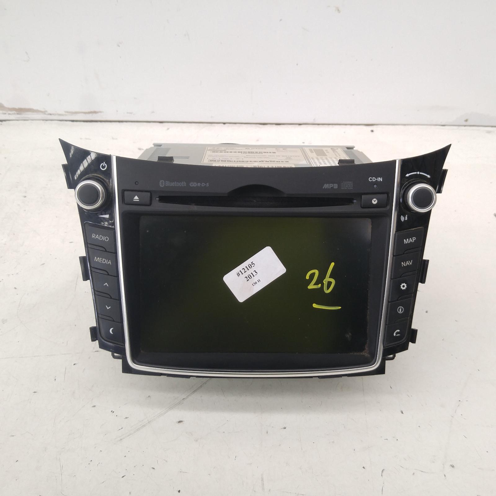 I30 Stereo/head Unit 2012-2017 7in touch screen,w/ sat nav,gd,03/12-02/17 00012105 #275999