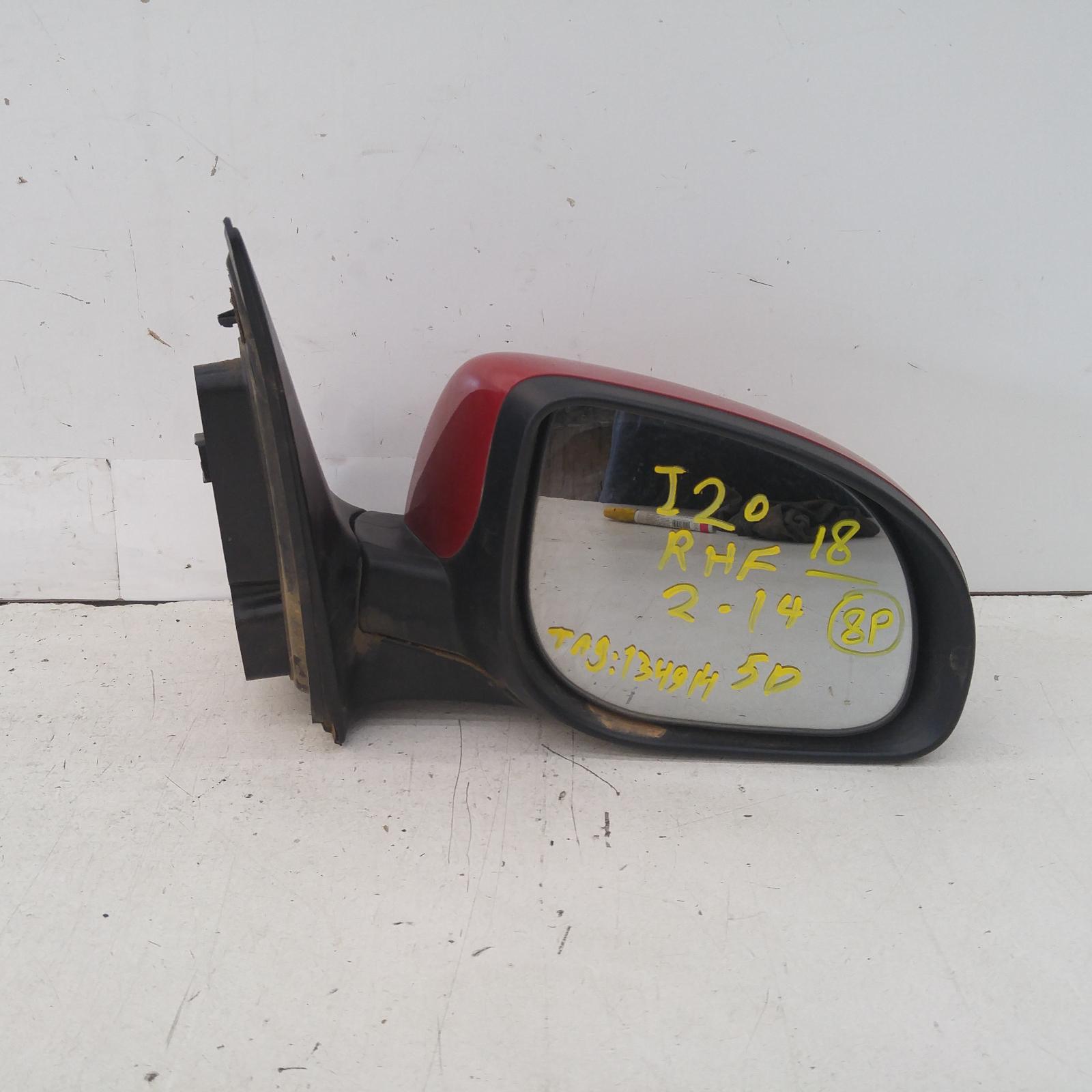 I20 Door Mirror Right 2012-2015 pb,power folding,w/ flasher type,03/12-12/15 partwh #281400