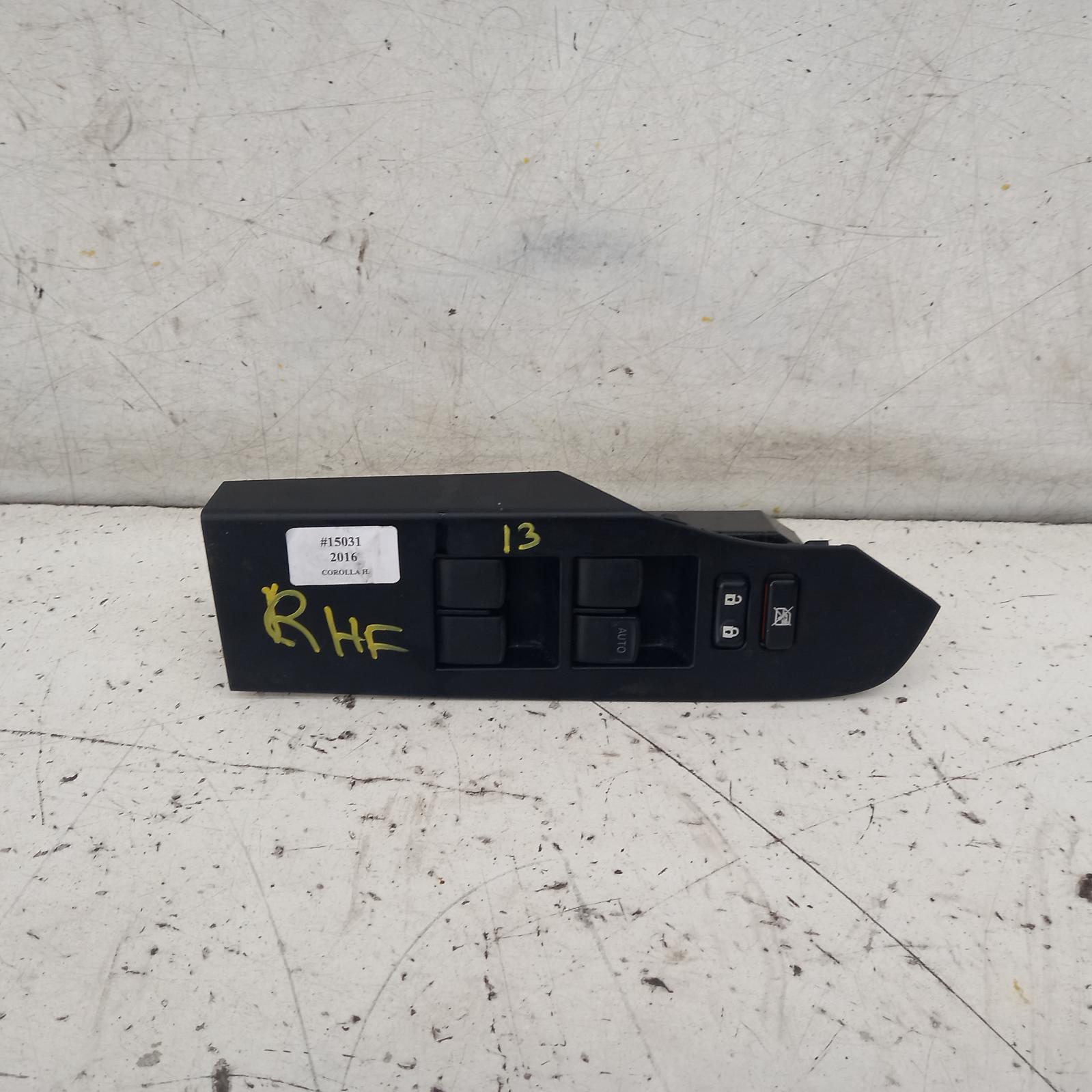 Corolla Power Door Window Switch 2015-2018 rh front (master switch),zre182r,hatch,standard,03/15-06/18 00015031 #359111