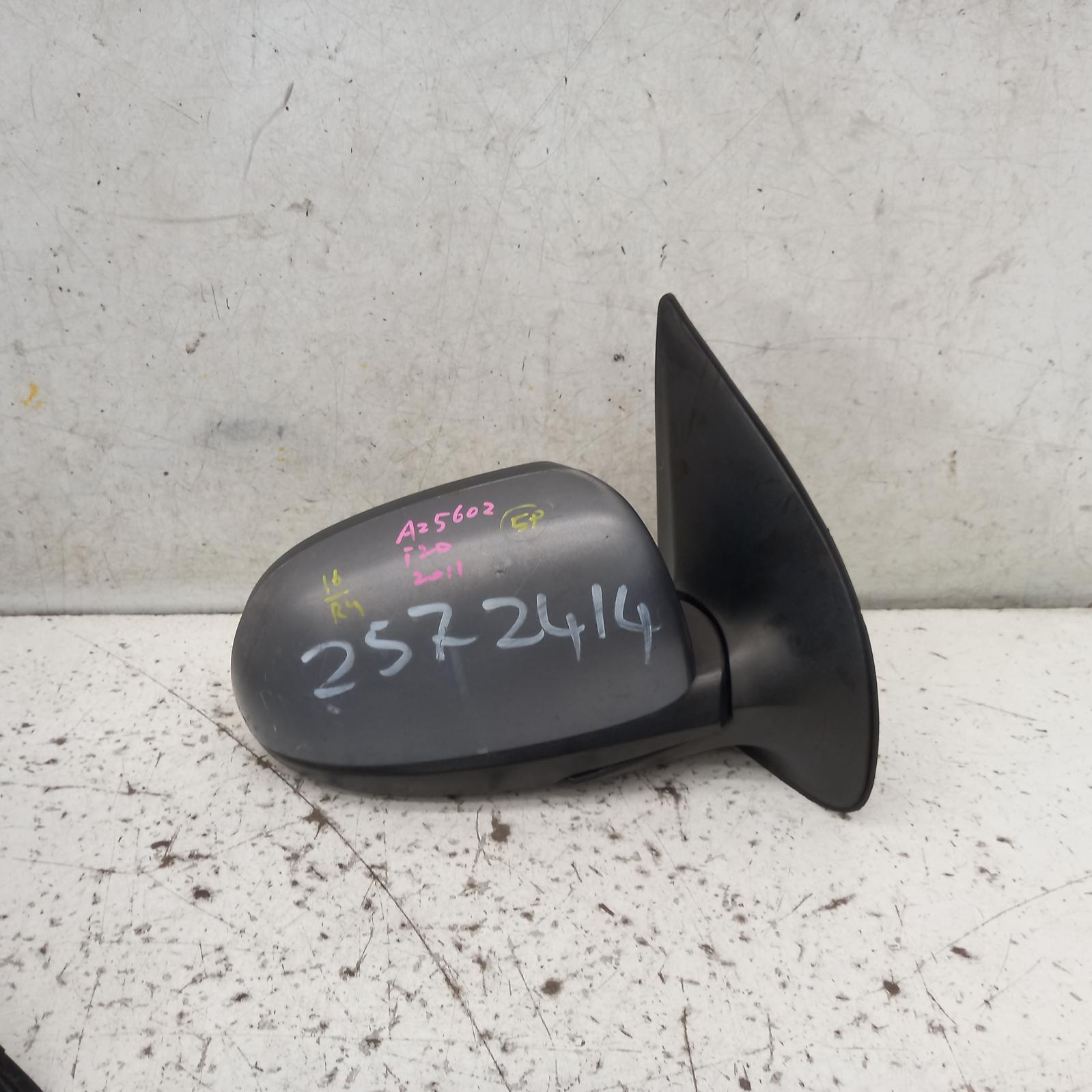 I20 Door Mirror Right 2010-2015 pb,manual folding,non flasher type,07/10-12/15 partwh #367056