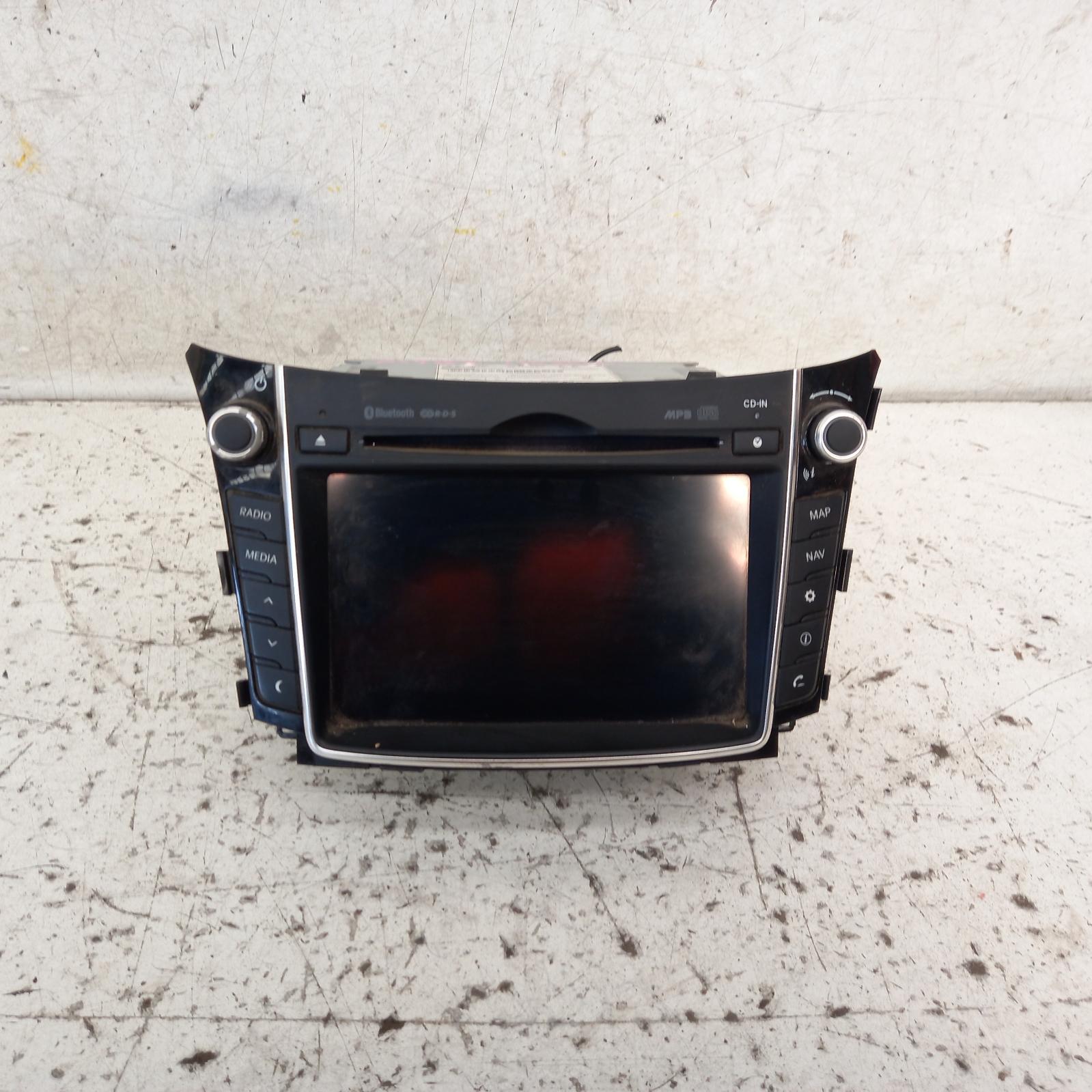 I30 Stereo/head Unit 2012-2017 7 in touchscreen,w/ sat nav,phone controls,mp3,bluetooth,gd,03/12-02/17 partwh #368157