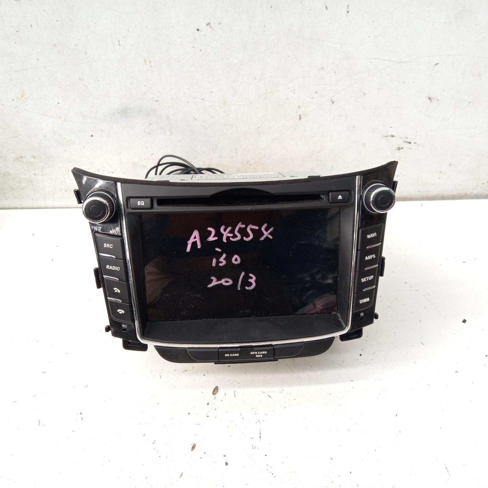 I30 Stereo/head Unit 2012-2017 7 in touchscreen,w/ sat nav,phone controls,mp3,bluetooth,gd,03/12-02/17 partwh #375509