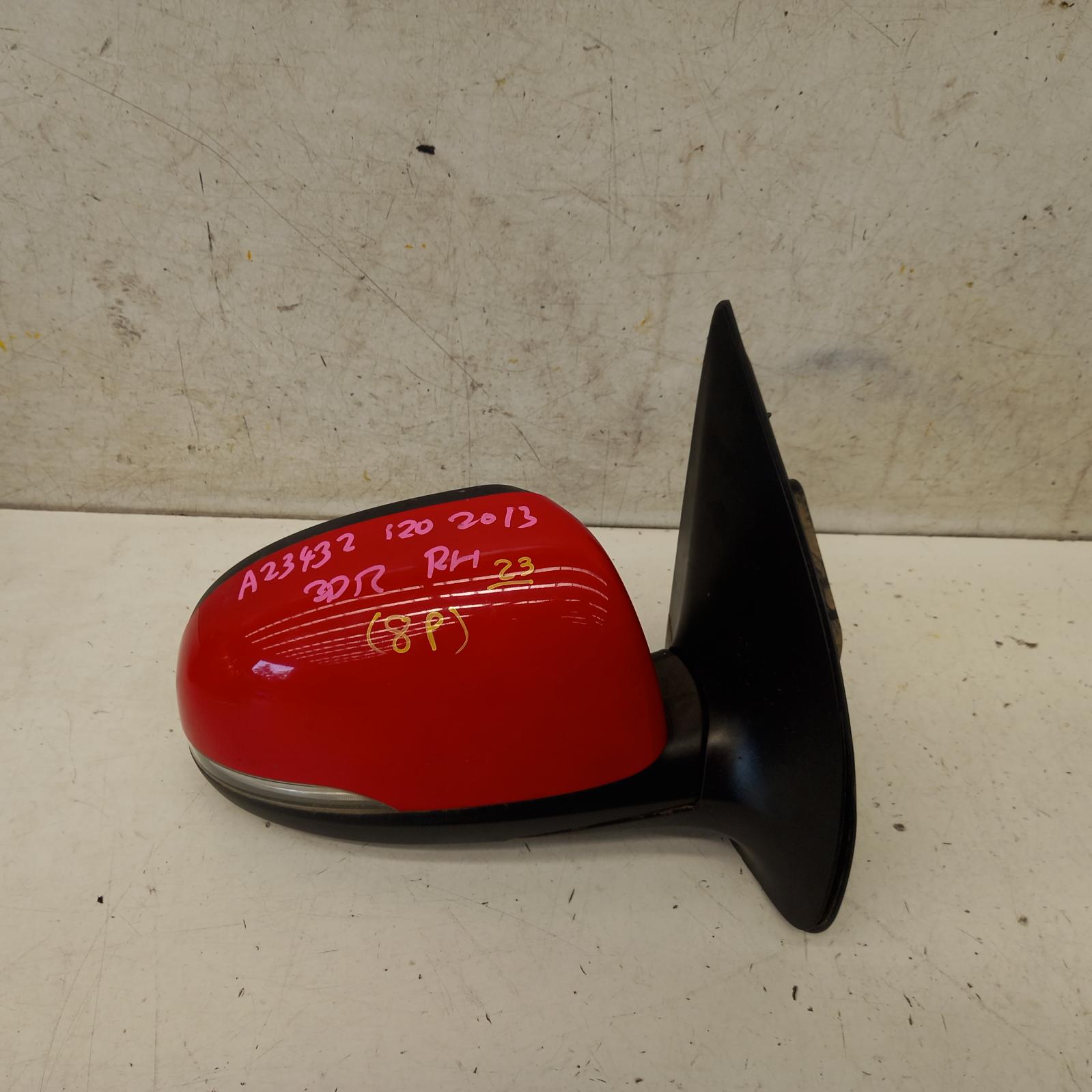 I20 Door Mirror Right 2012-2015 pb,power folding,w/ flasher type,03/12-12/15 partwh #378376