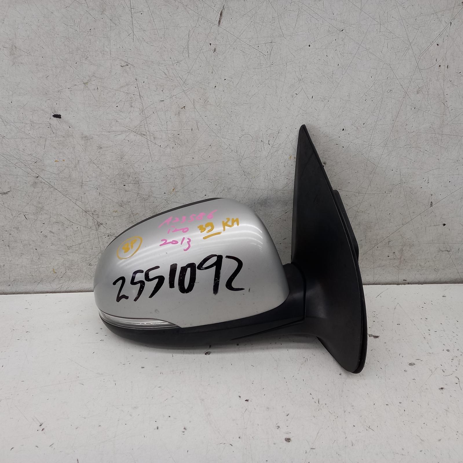 I20 Door Mirror Right 2012-2015 pb,power folding,w/ flasher type,03/12-12/15 partwh #378794