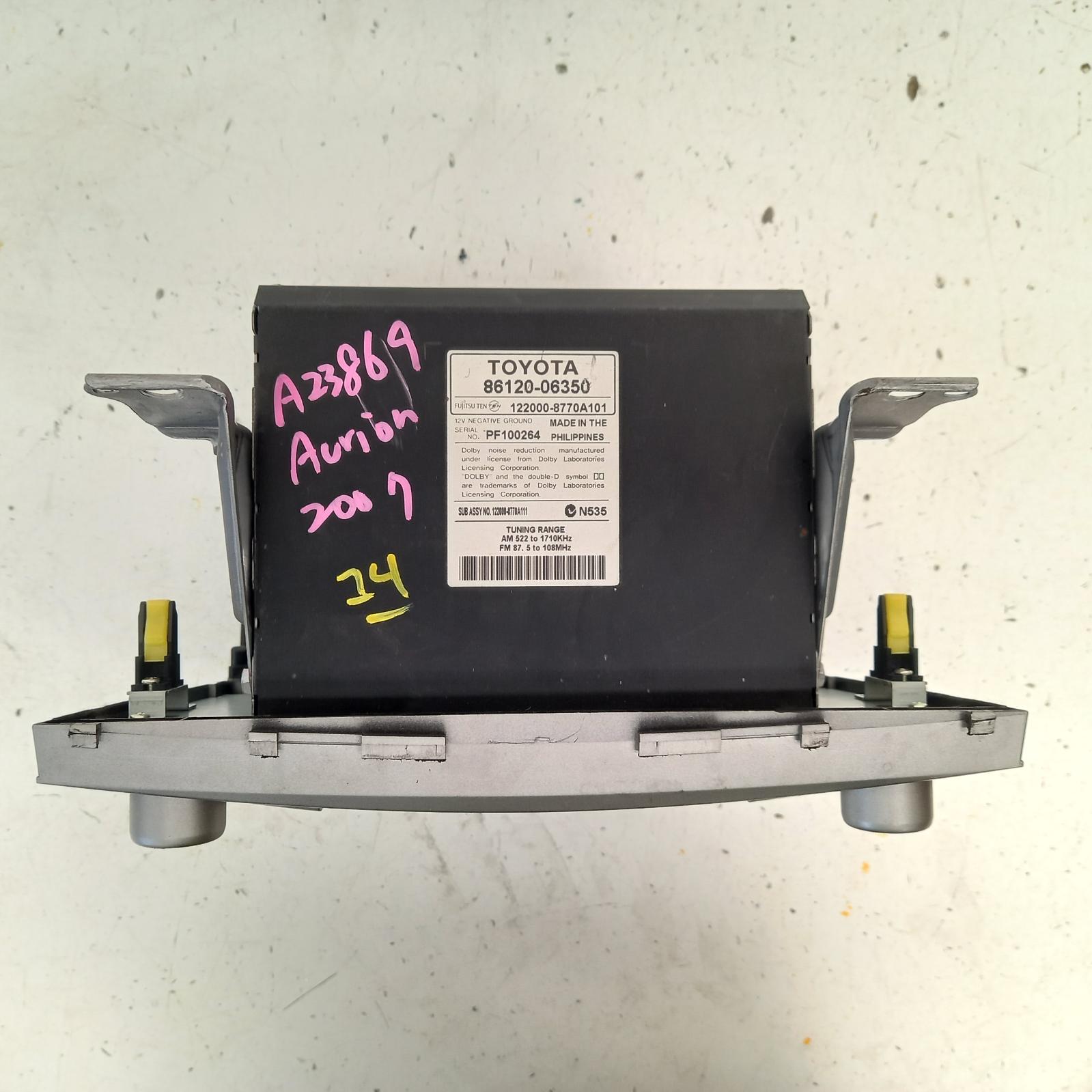 Aurion Stereo/head Unit 2006-2012 cd player,gsv40r,10/06-03/12 partwh #382544