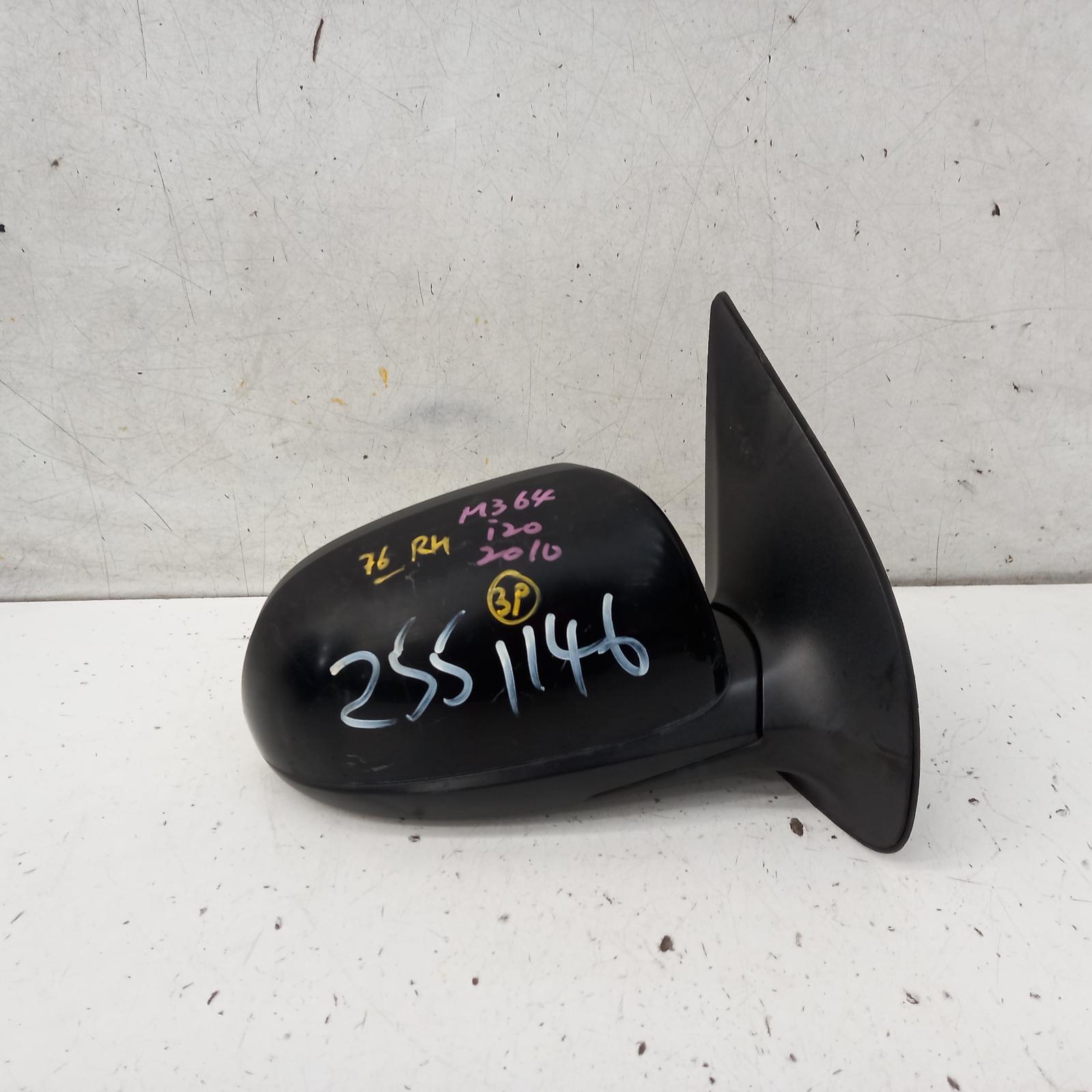 I20 Door Mirror Right 2010-2015 pb,manual folding,non flasher type,07/10-12/15 partwh #383051