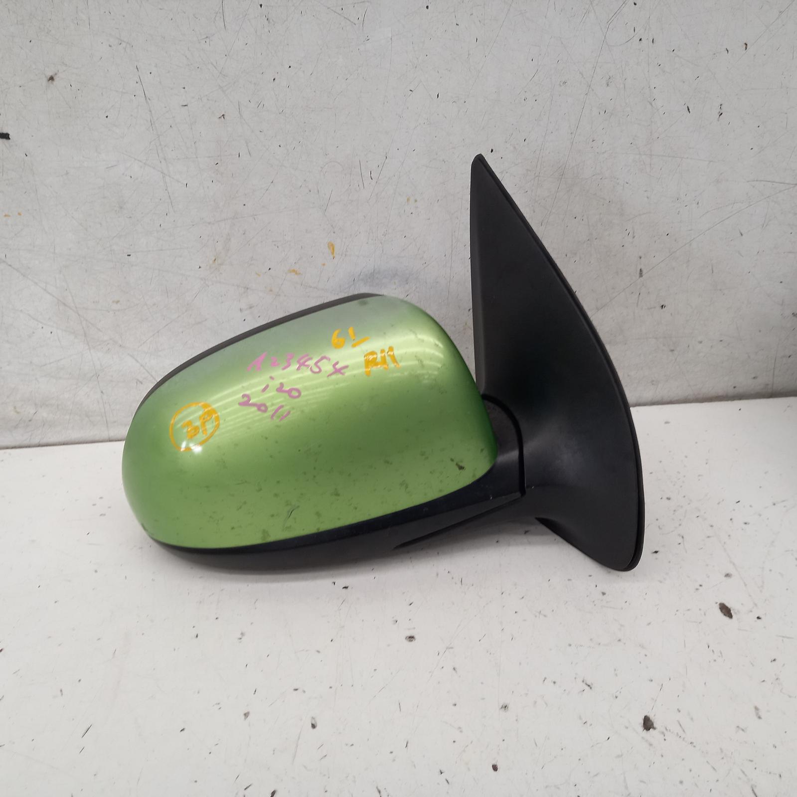 I20 Door Mirror Right 2010-2015 pb,manual folding,non flasher type,07/10-12/15 partwh #383036