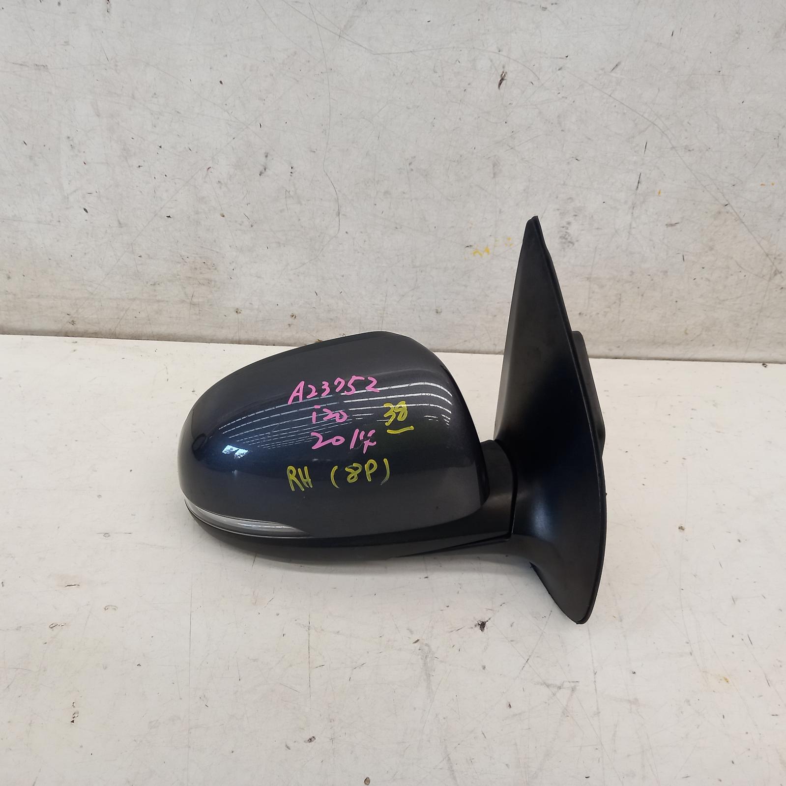 I20 Door Mirror Right 2012-2015 pb,power folding,w/ flasher type,03/12-12/15 partwh #383013