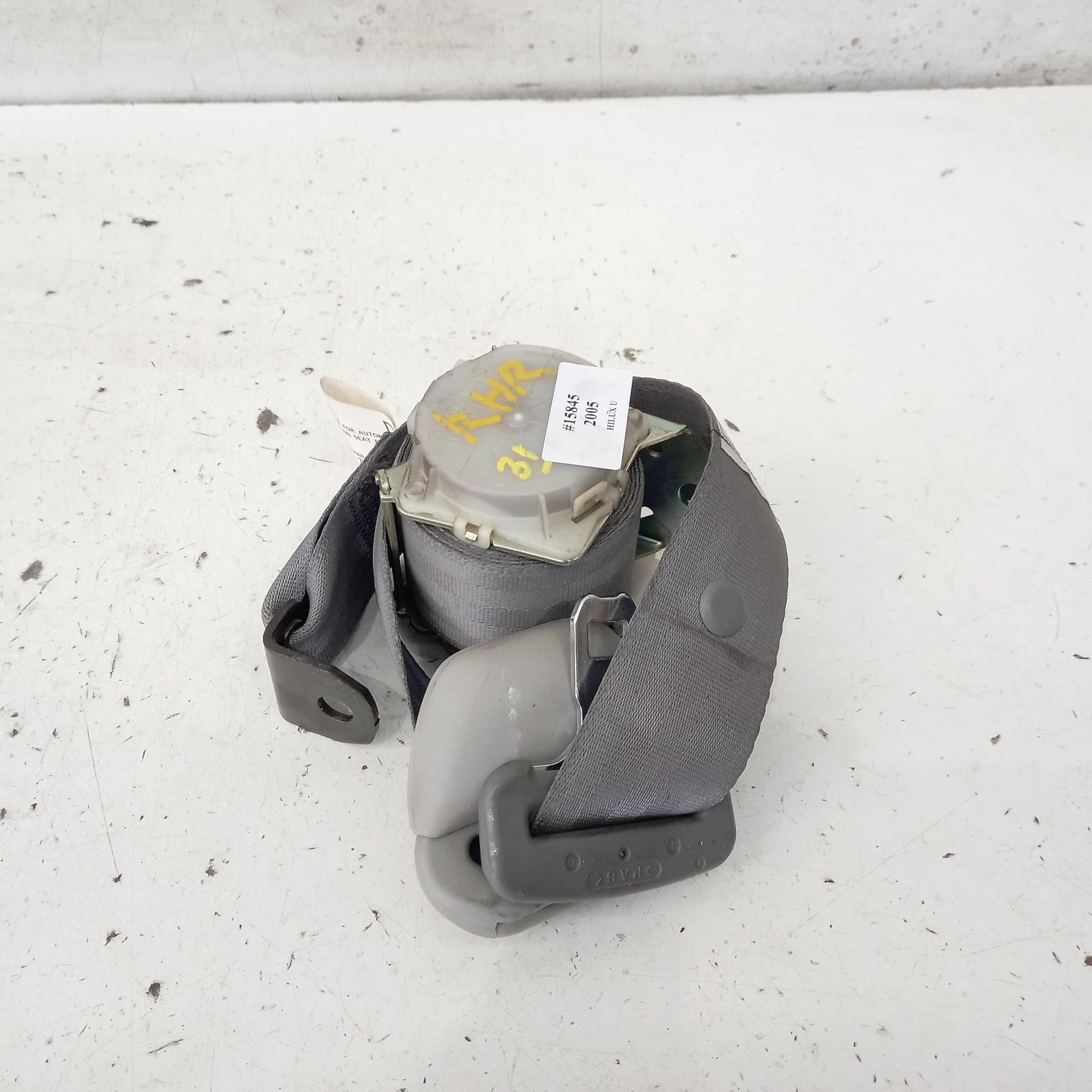 Hilux Seat Belt Stalk 2005-2011 rh rear,seat belt only,dual cab,light grey,03/05-06/11 00015845 #390029