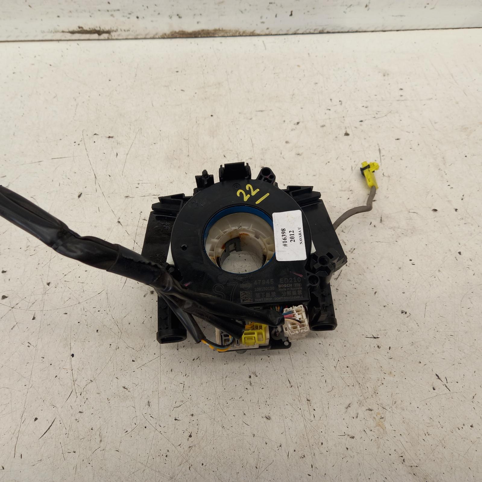 411339, Used airbag module/sensor for 2012 navara d40, clockspring, 7