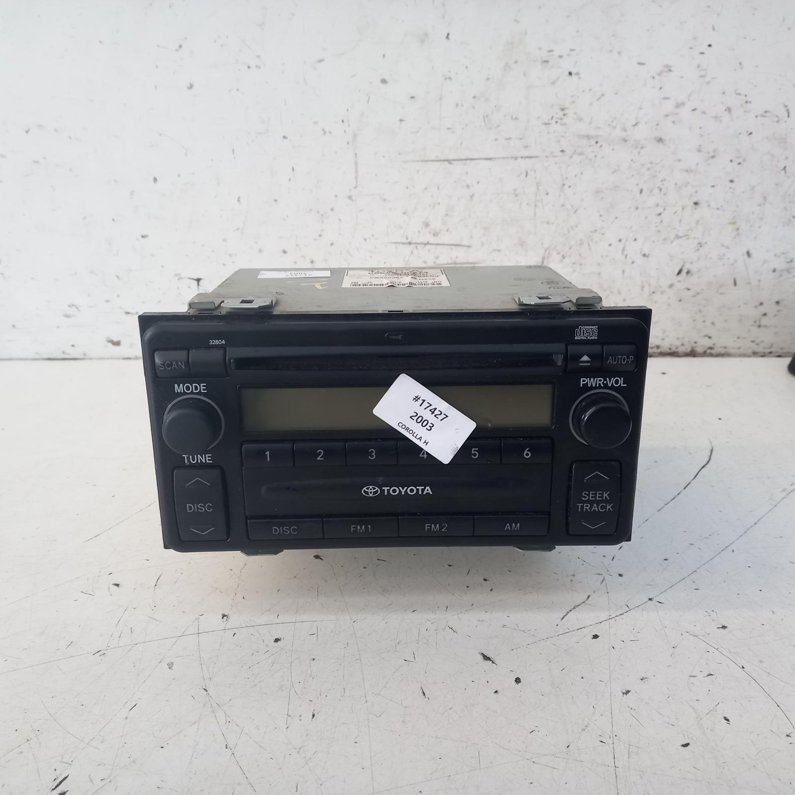 451861, Used stereo/head unit for 2003 Corolla single disc cd player