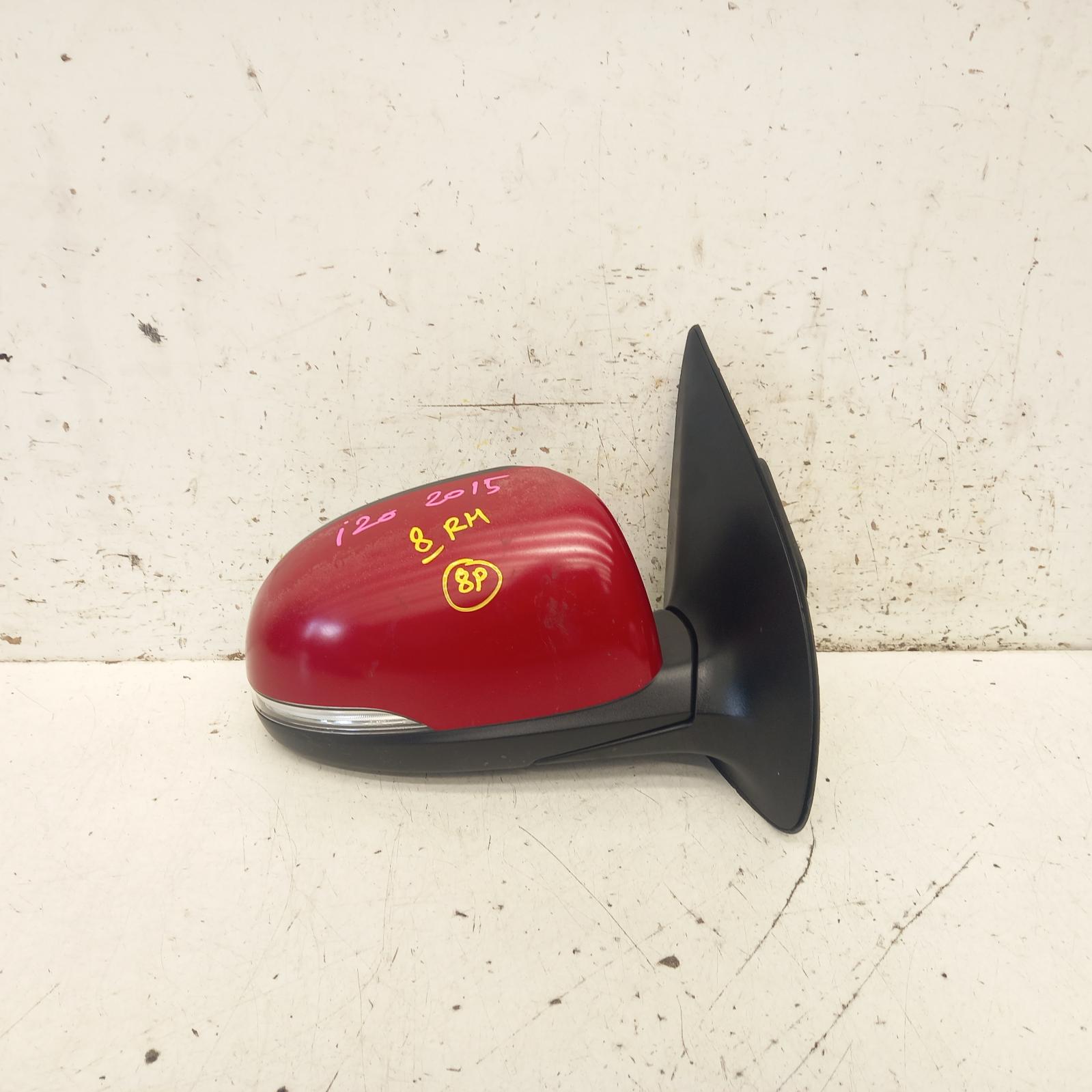 I20 Door Mirror Right 2012-2015 pb,power folding,w/ flasher type,03/12-12/15 partwh #458736