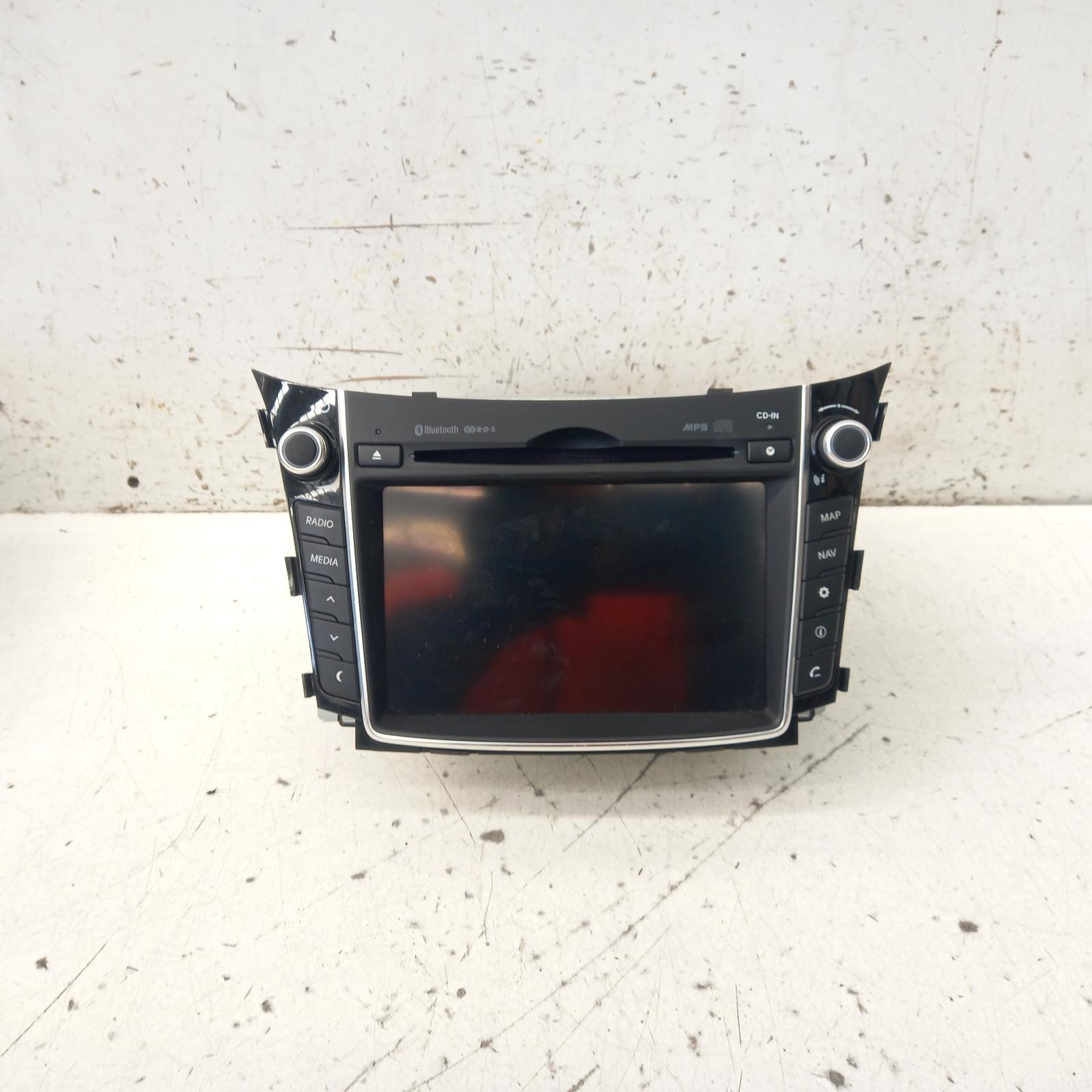 I30 Stereo/head Unit 2012-2017 7 in touchscreen,w/ sat nav,phone controls,mp3,bluetooth,gd,03/12-02/17 partwh #459375