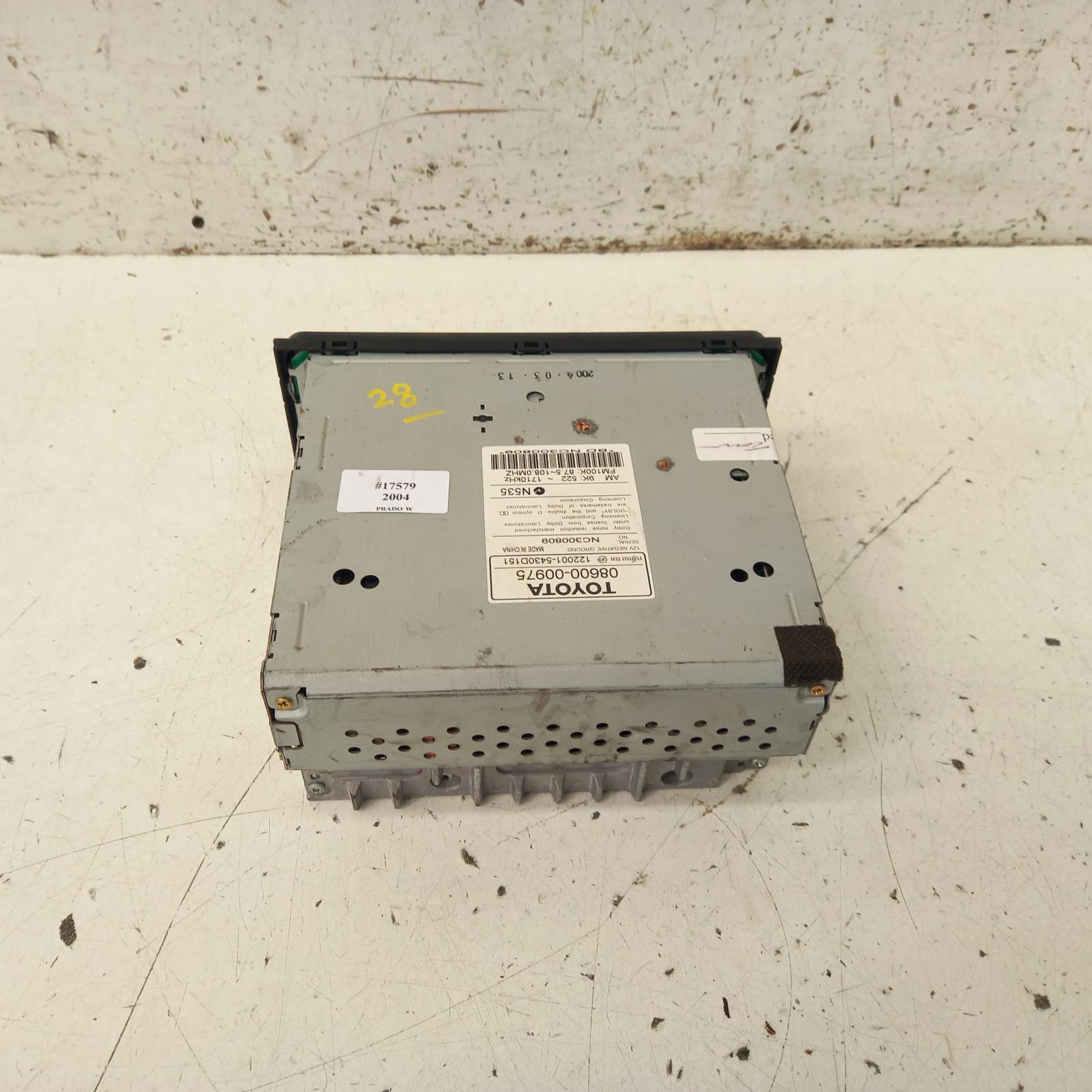 Prado Stereo/head Unit 2003-2009 6 disc cd stacker (p/n on face 37808),120 series,02/03-10/09 00017579 #460430