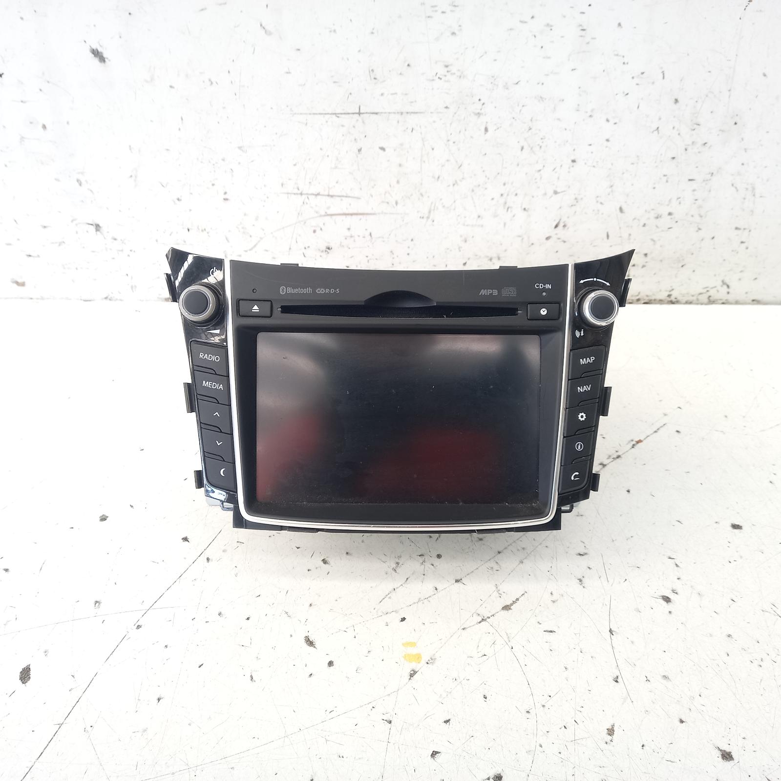 I30 Stereo/head Unit 2012-2017 7 in touchscreen,w/ sat nav,phone controls,mp3,bluetooth,gd,03/12-02/17 partwh #459341