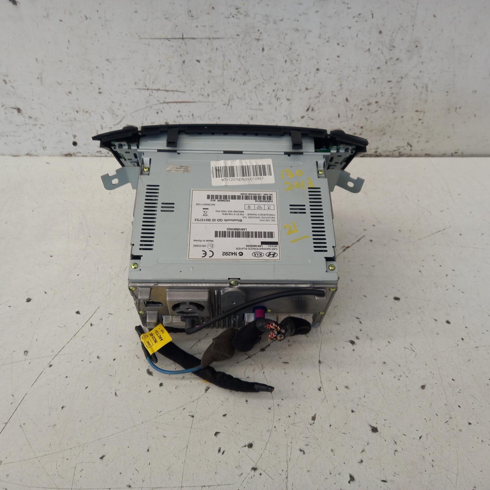 I30 Stereo/head Unit 2012-2017 7 in touchscreen,w/ sat nav,phone controls,mp3,bluetooth,gd,03/12-02/17 partwh #459341