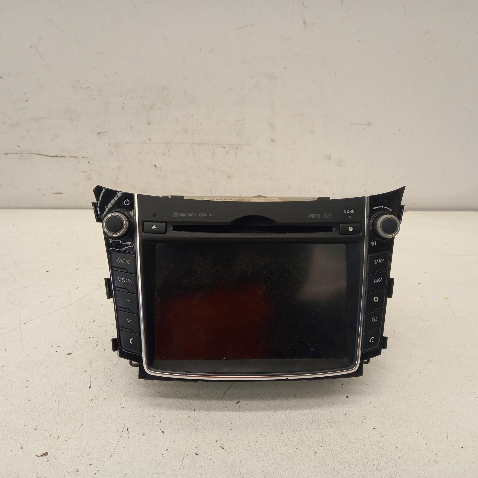 I30 Stereo/head Unit 2012-2017 7 in touchscreen,w/ sat nav,phone controls,mp3,bluetooth,gd,03/12-02/17 partwh #483315