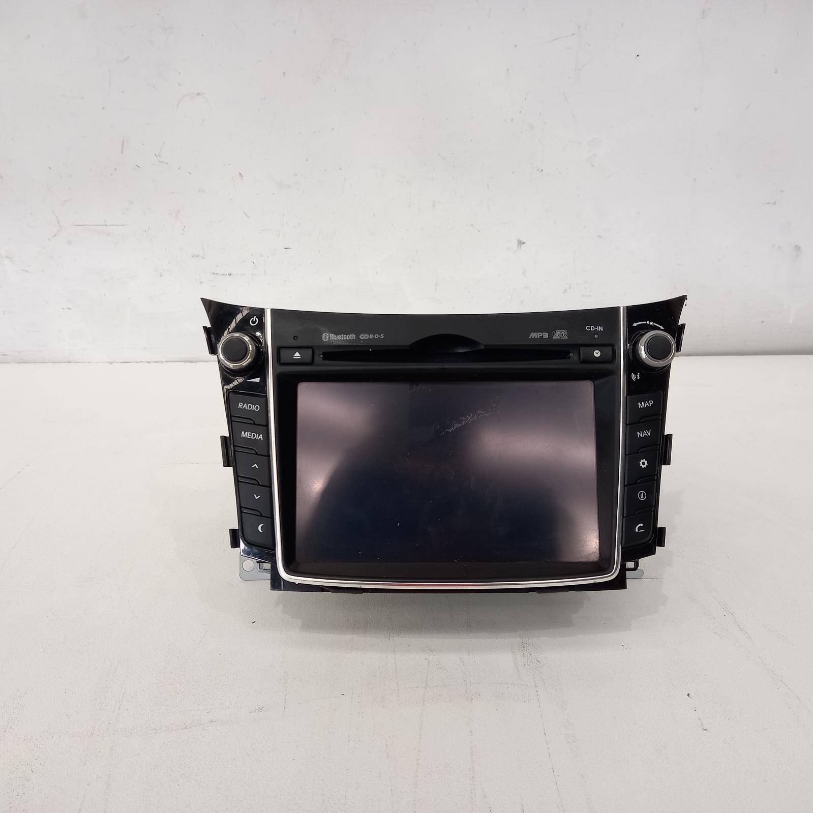 I30 Stereo/head Unit 2012-2017 7 in touchscreen,w/ sat nav,phone controls,mp3,bluetooth,gd,03/12-02/17 partwh #503666