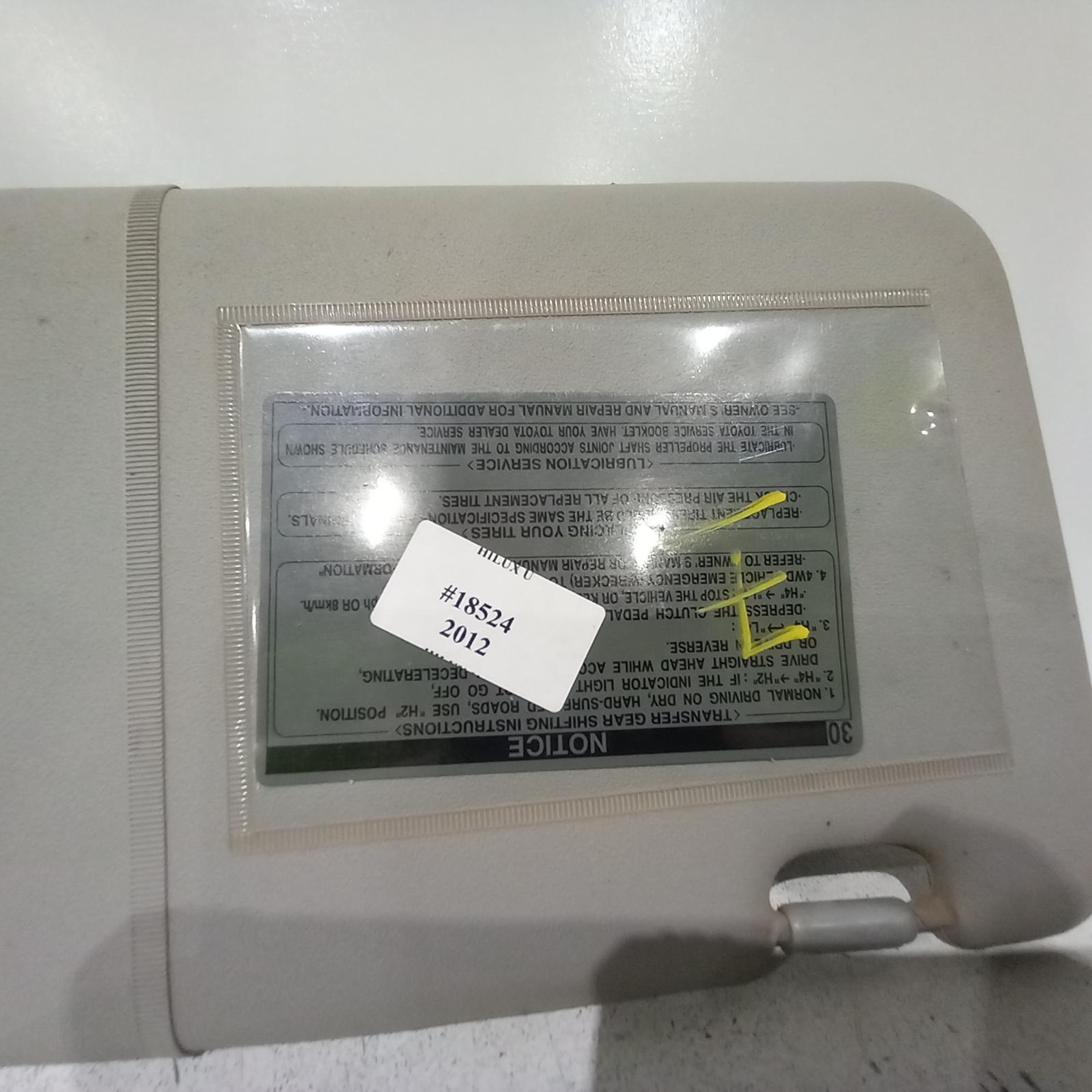 Hilux Sunvisor 2005-2015 rh side,02/05-08/15 00018524 #520105